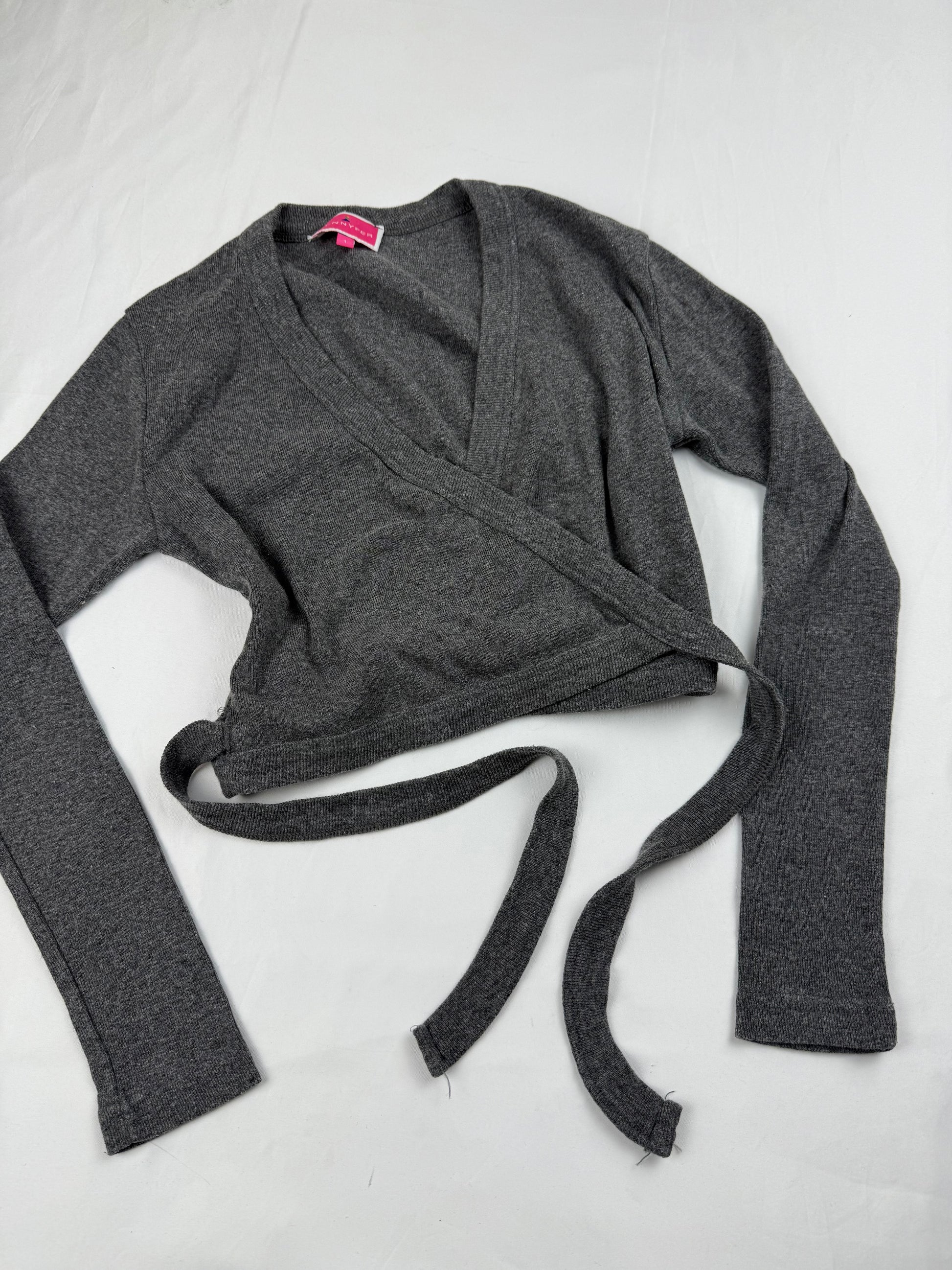 Grey tie up bolero jumper (S)