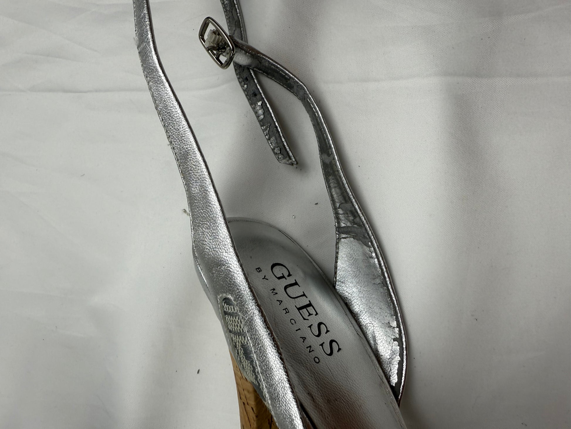 Silver real leather heels (35/36)