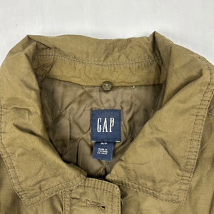 Khaki utility zip up biker jacket (M)