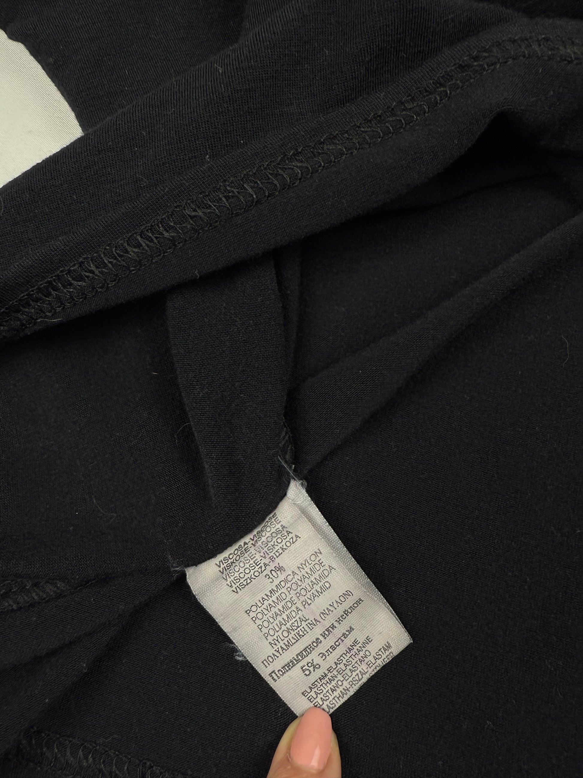 Black asymmetric tight fit long sleeves top (S/M)