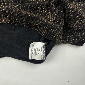 Black golden strass tight fit long sleeves top (S/M)