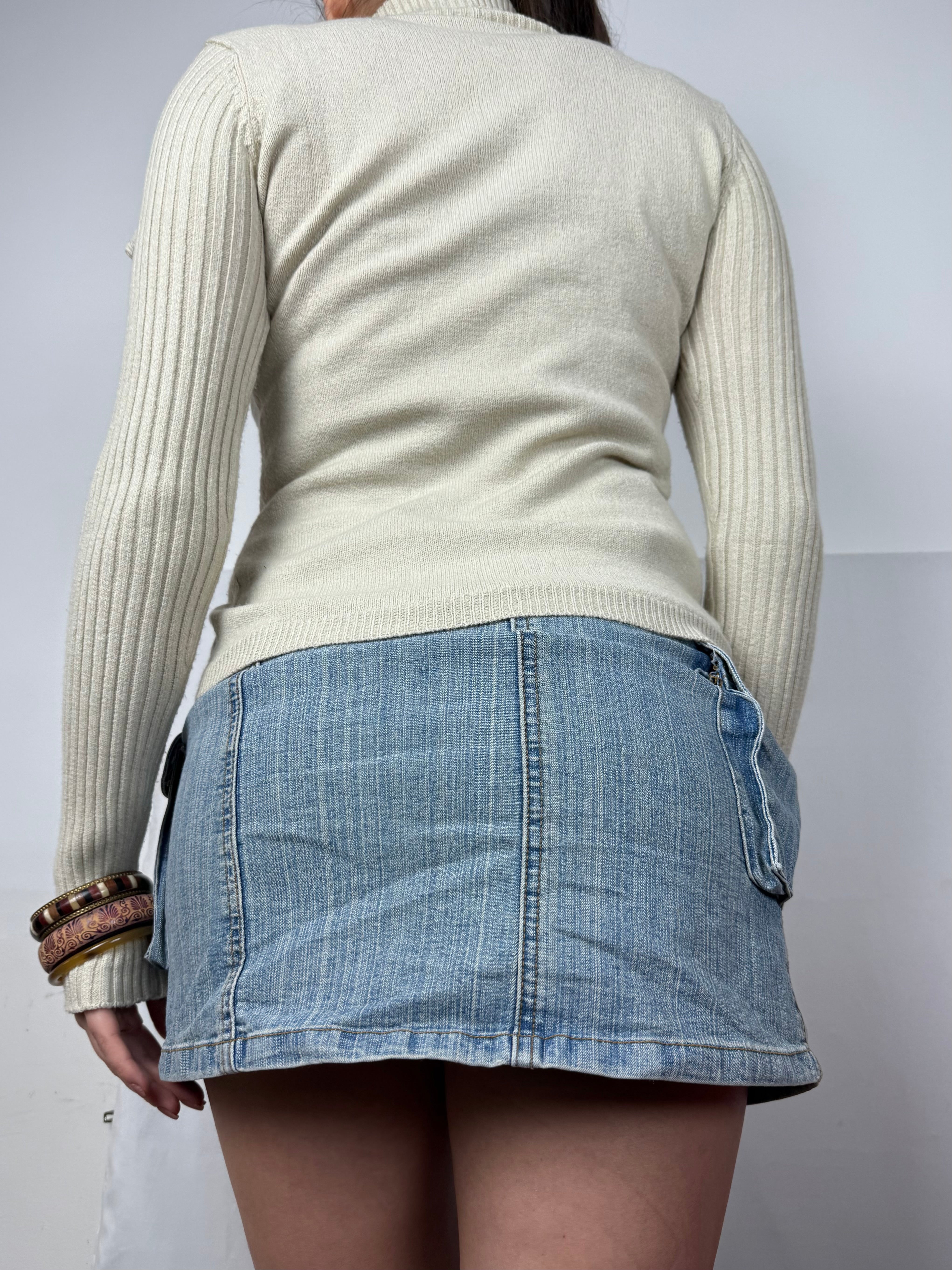 Pull à col roulé beige (S/M)