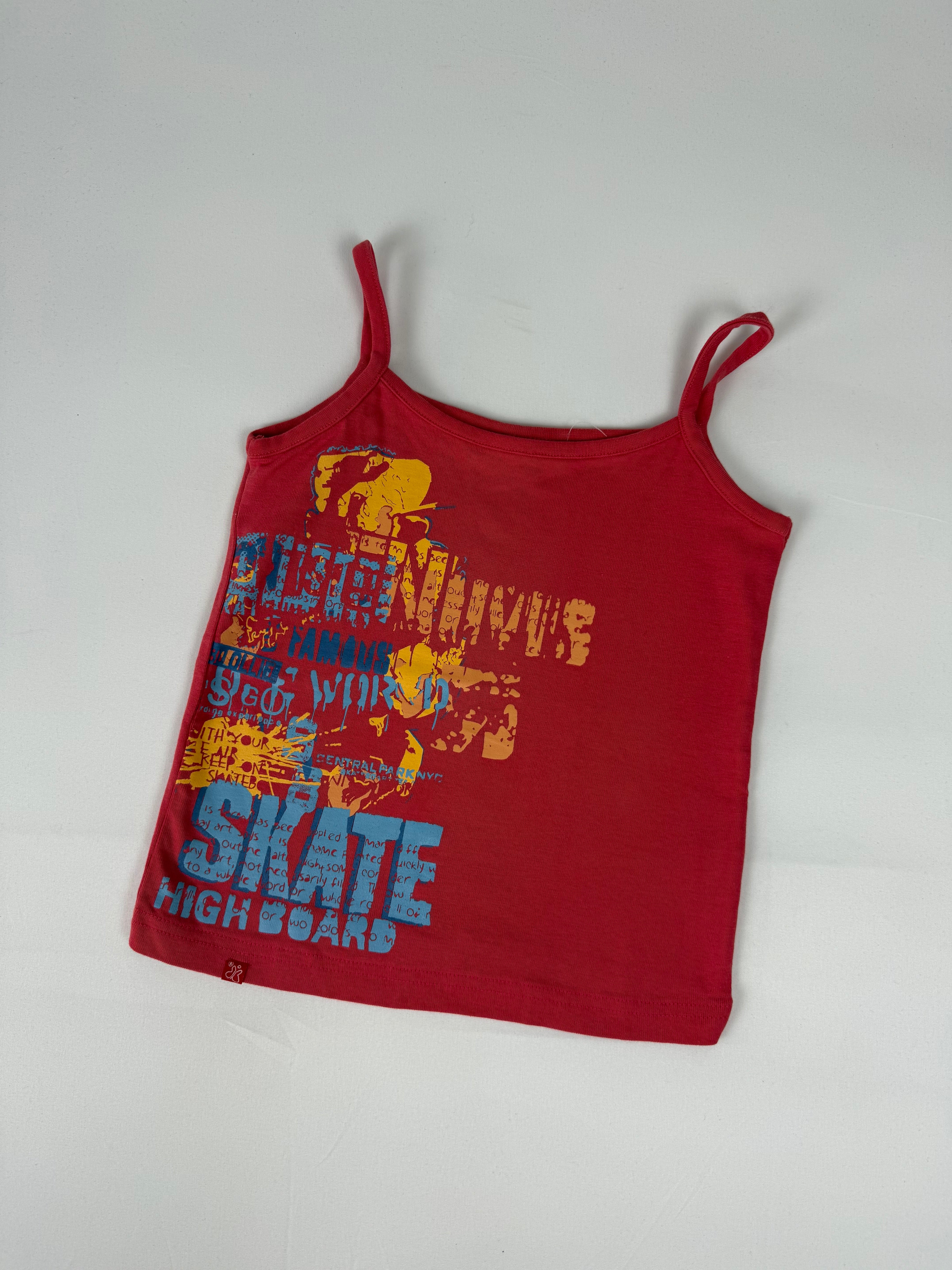 Red graphic cotton top (XS)