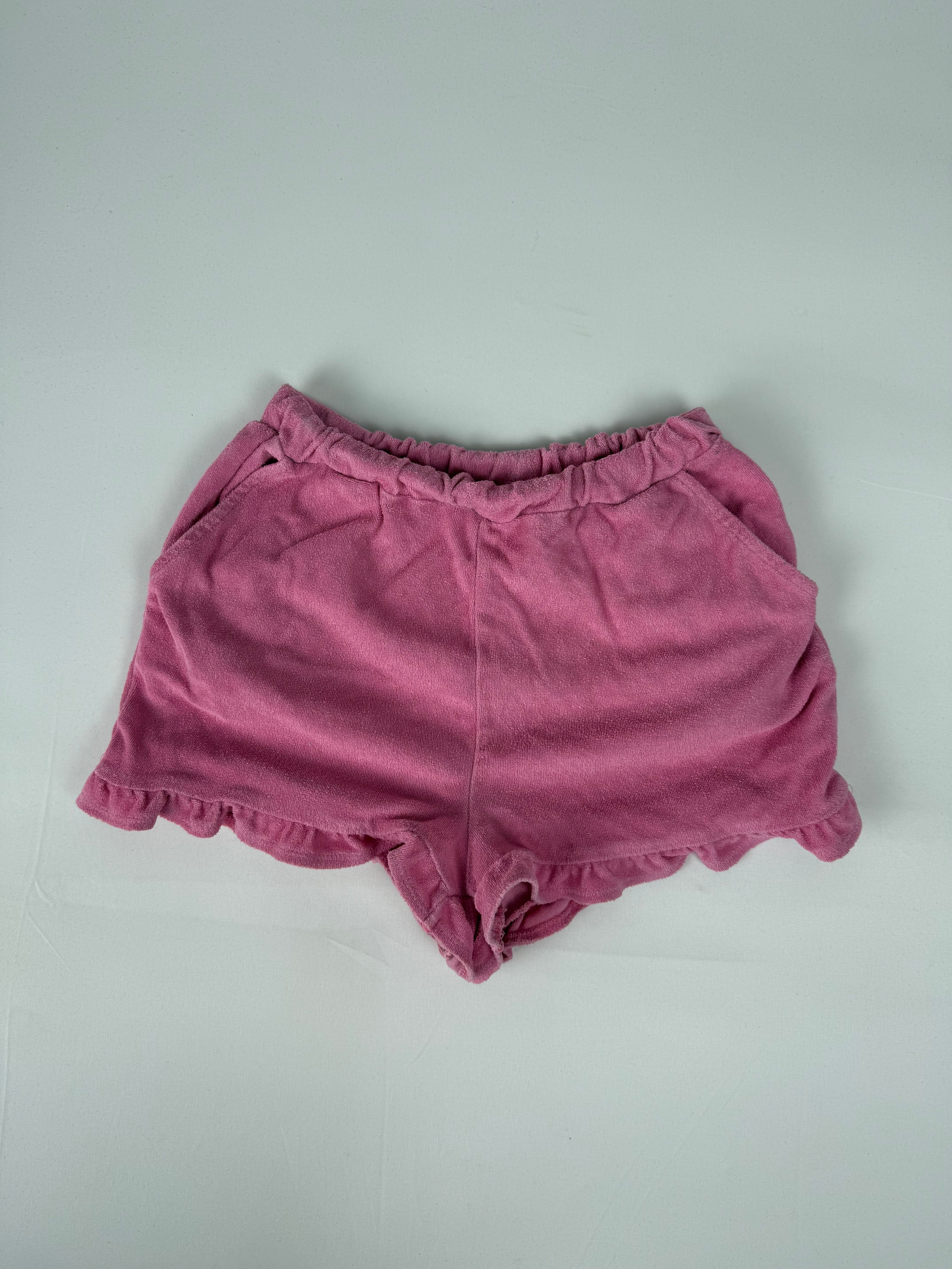 Pink velvet low rise mini short (S)