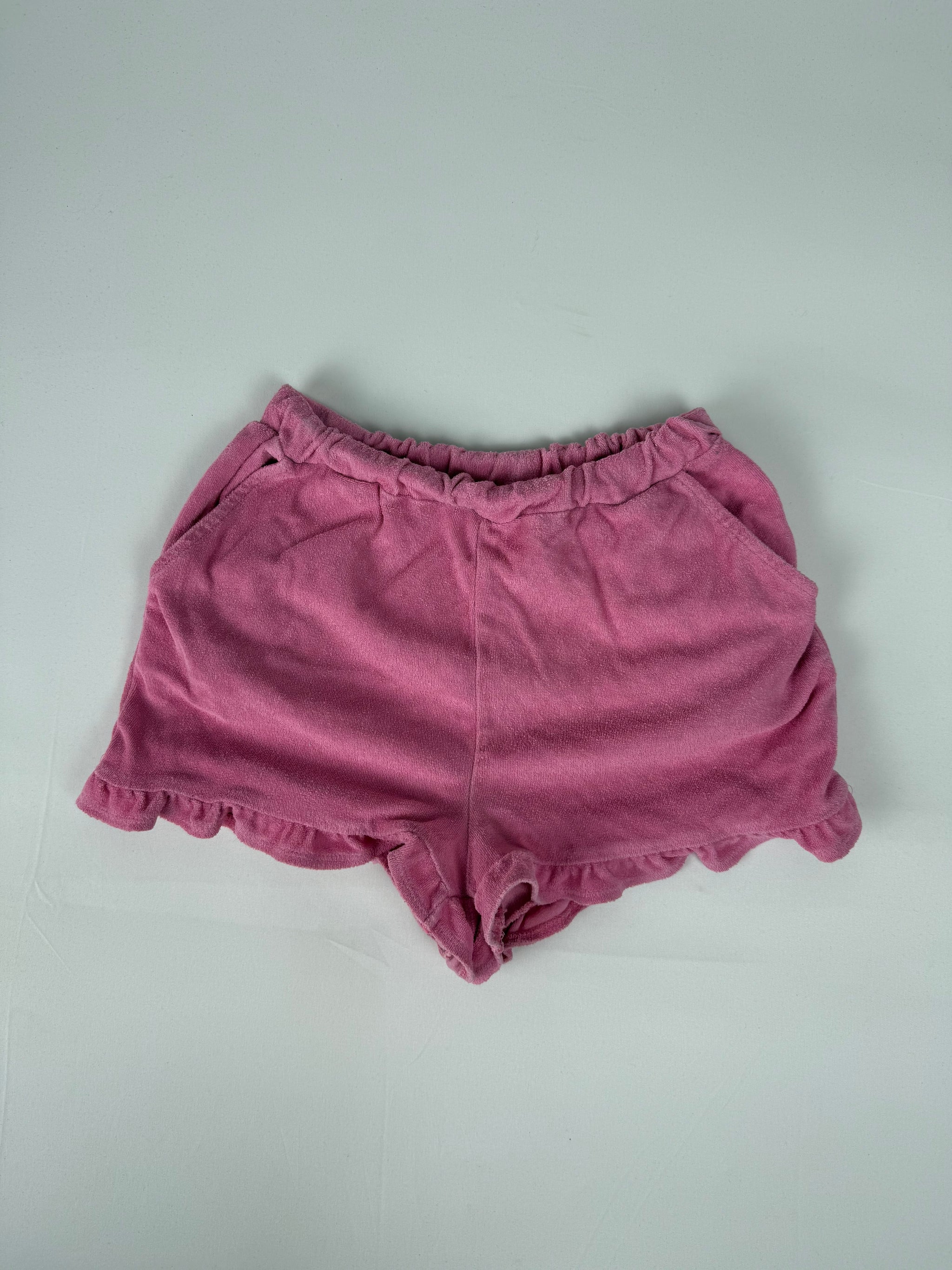 Pink velvet low rise mini short (S)