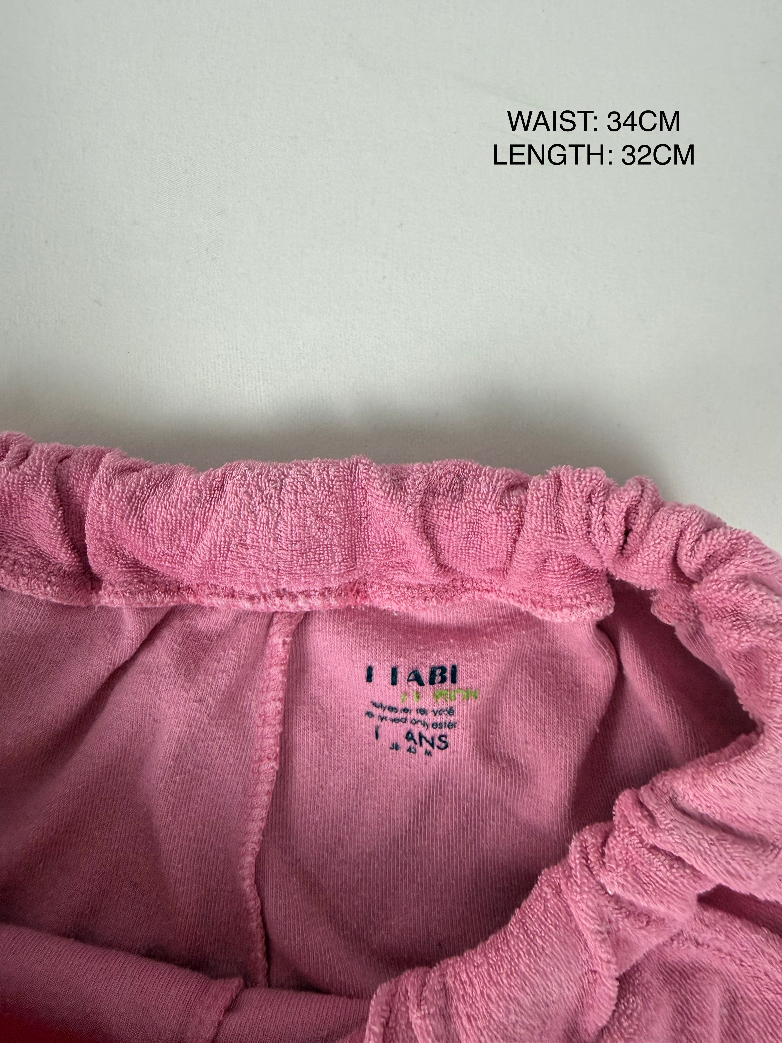 Pink velvet low rise mini short (S)