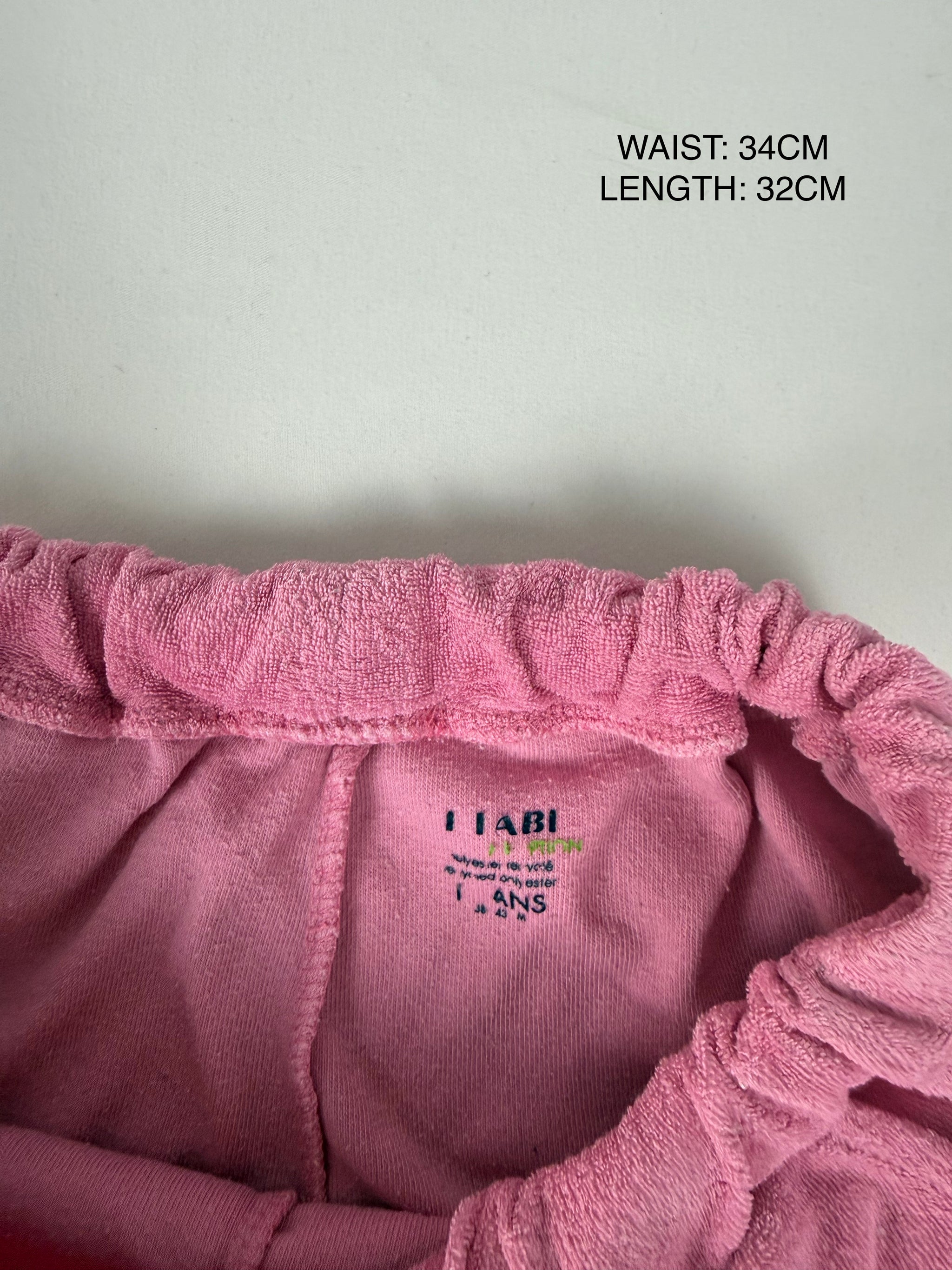 Pink velvet low rise mini short (S)