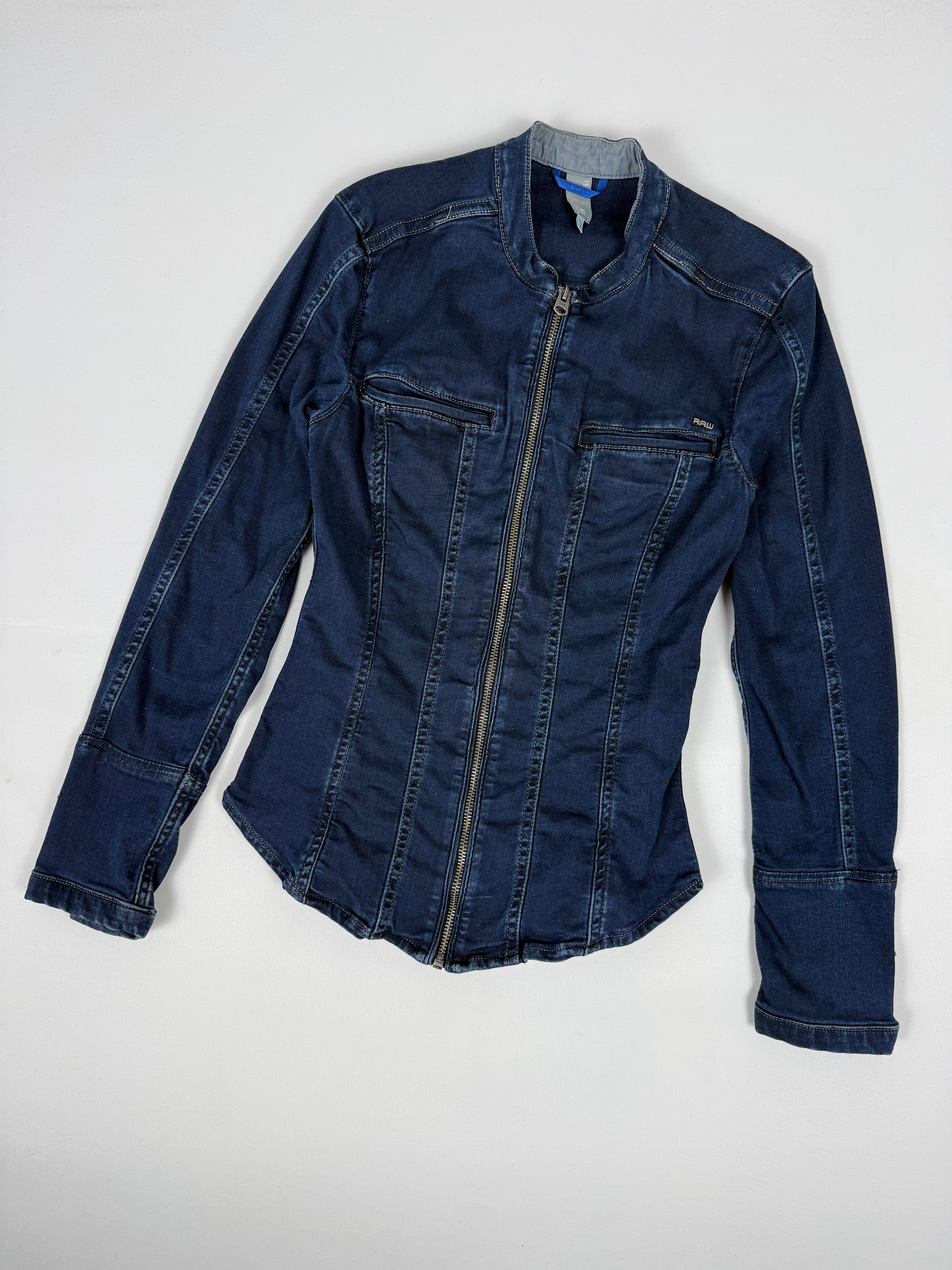 Blazer de bureau noir zippé (M)