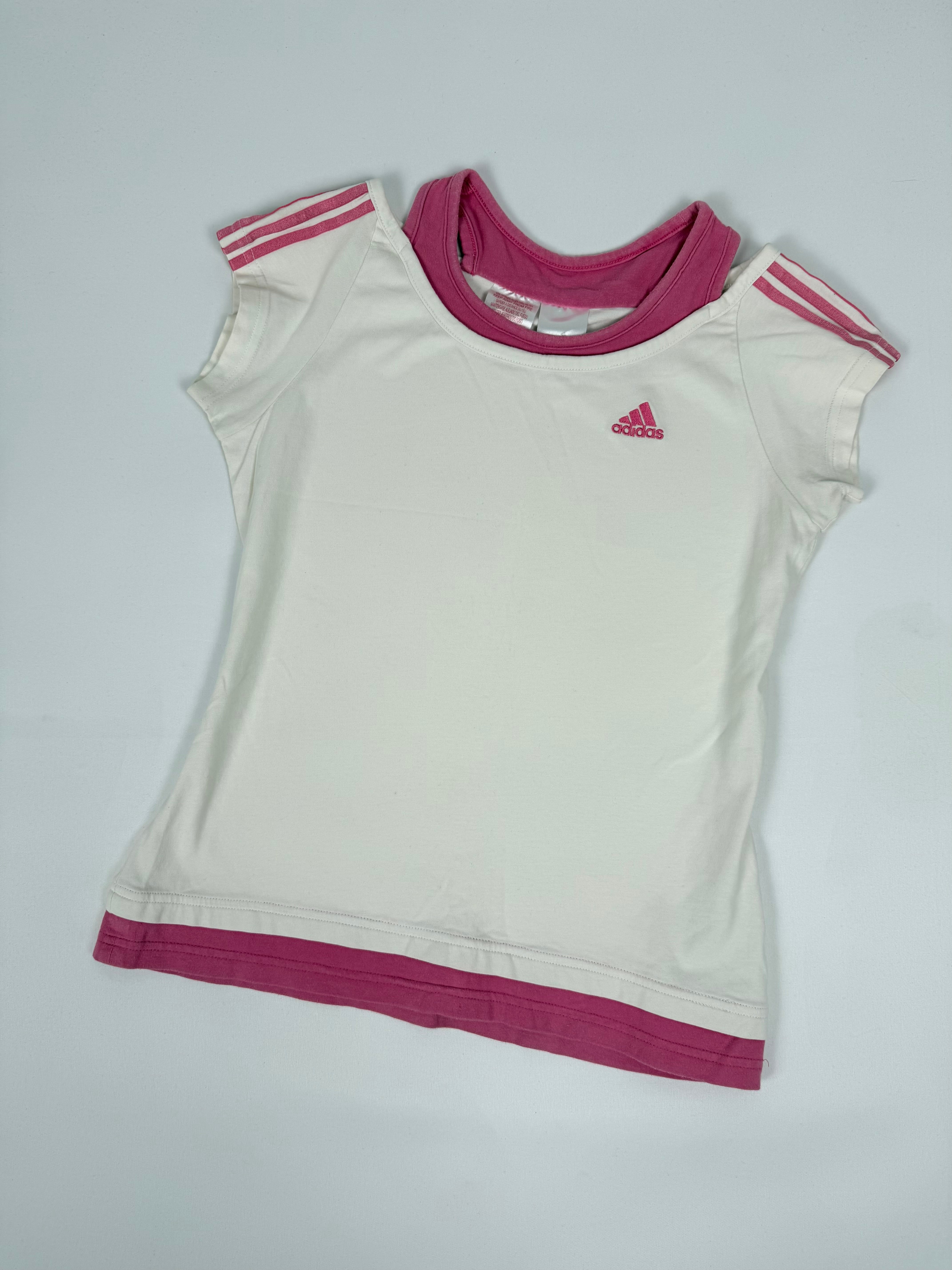 White & pink activewear tee (M)