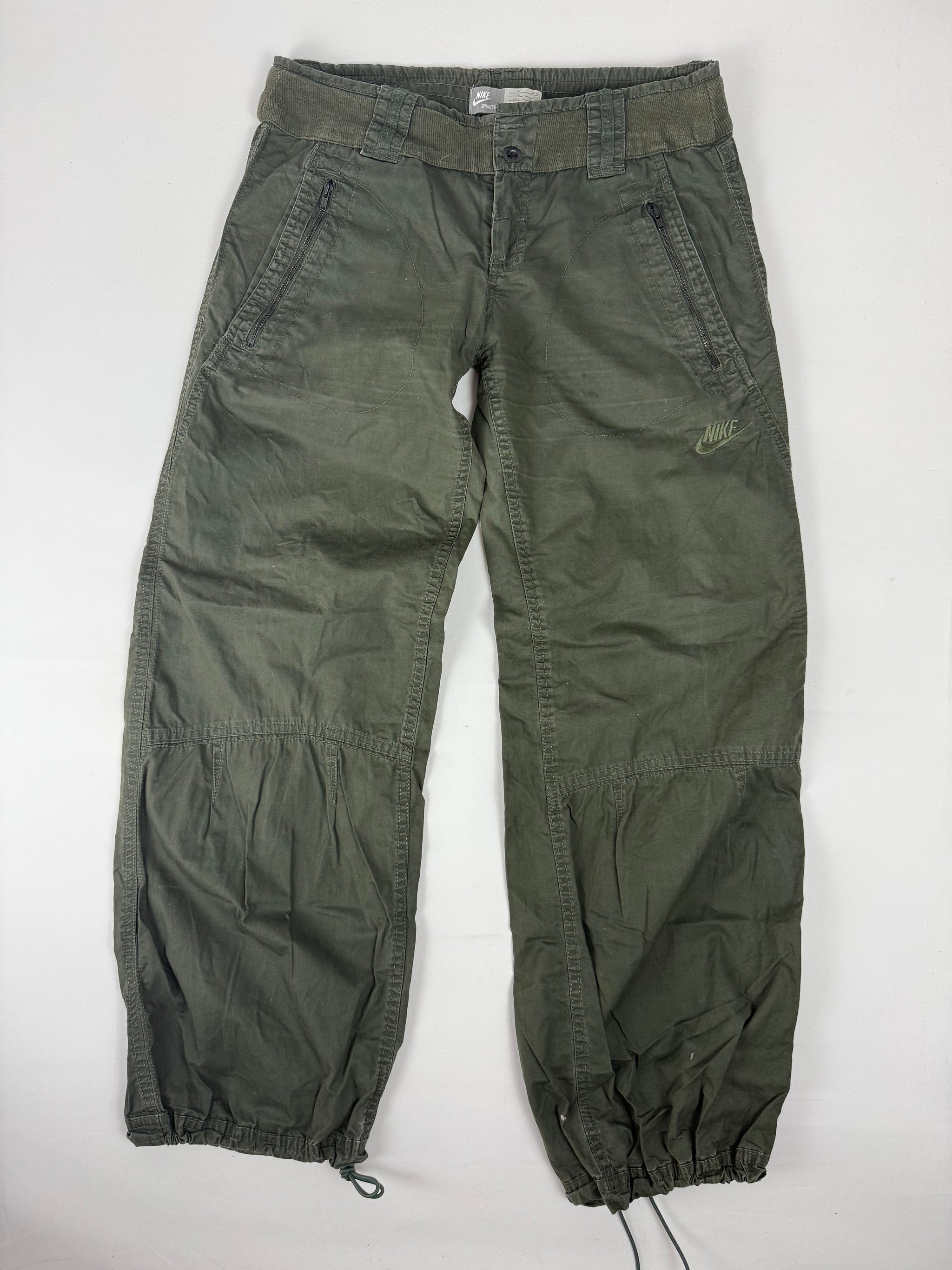 Khaki low rise baggy pants (L)