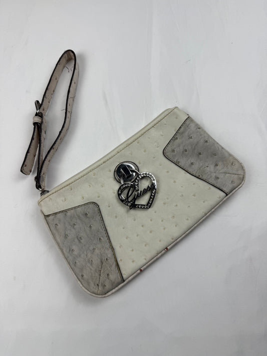 Cream pochette wristlet bag (23x14cm)