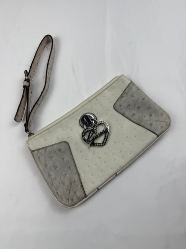 Cream pochette wristlet bag (23x14cm)