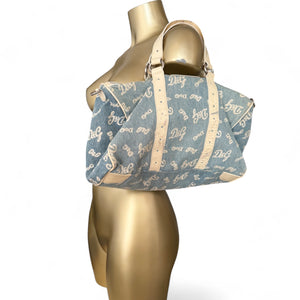 Blue denim logo uni handbag (35x25cm)