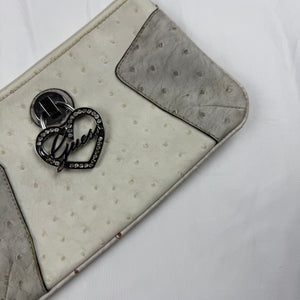 Cream pochette wristlet bag (23x14cm)