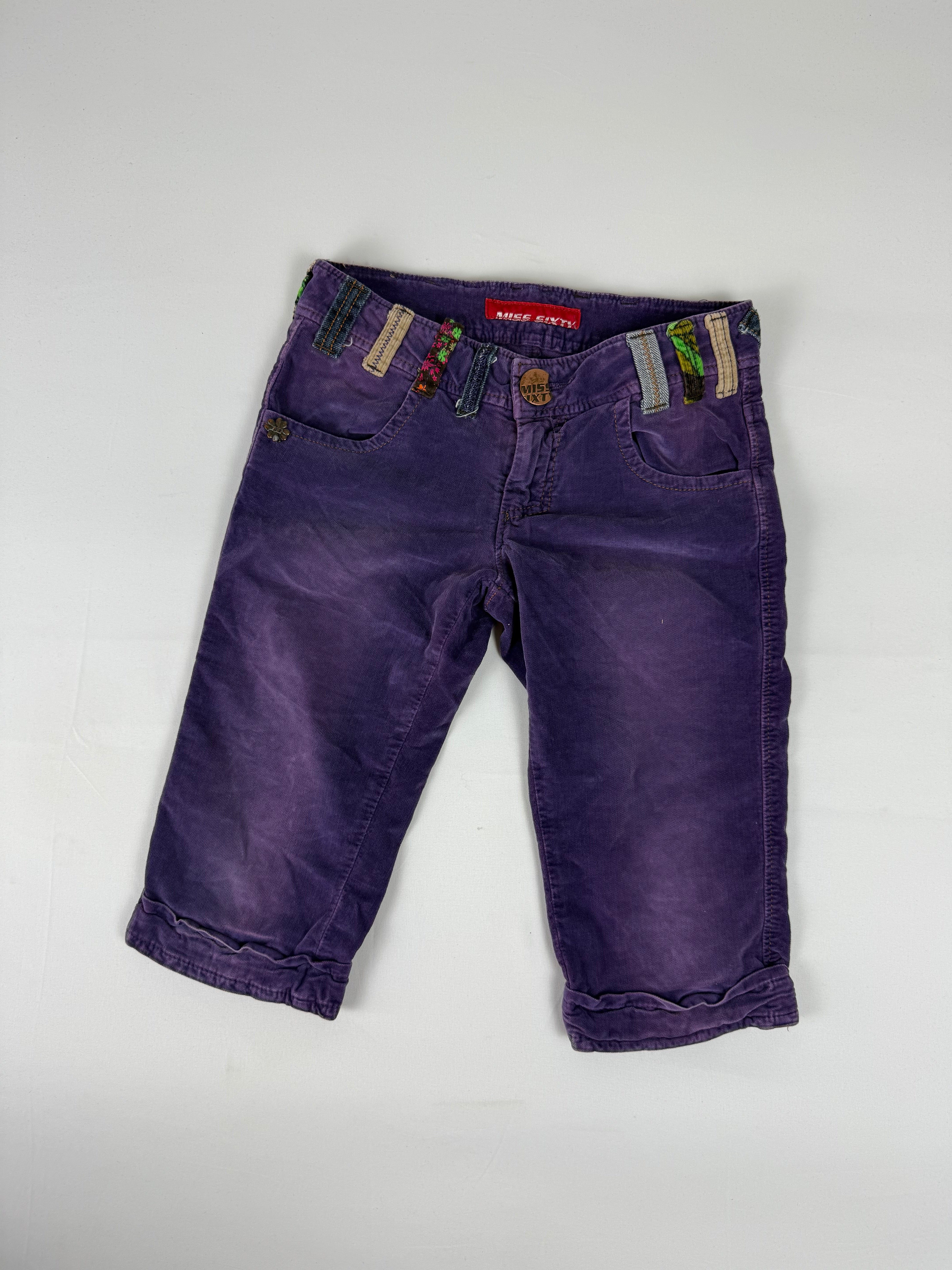 Purple cotton low rise mid short (XS)