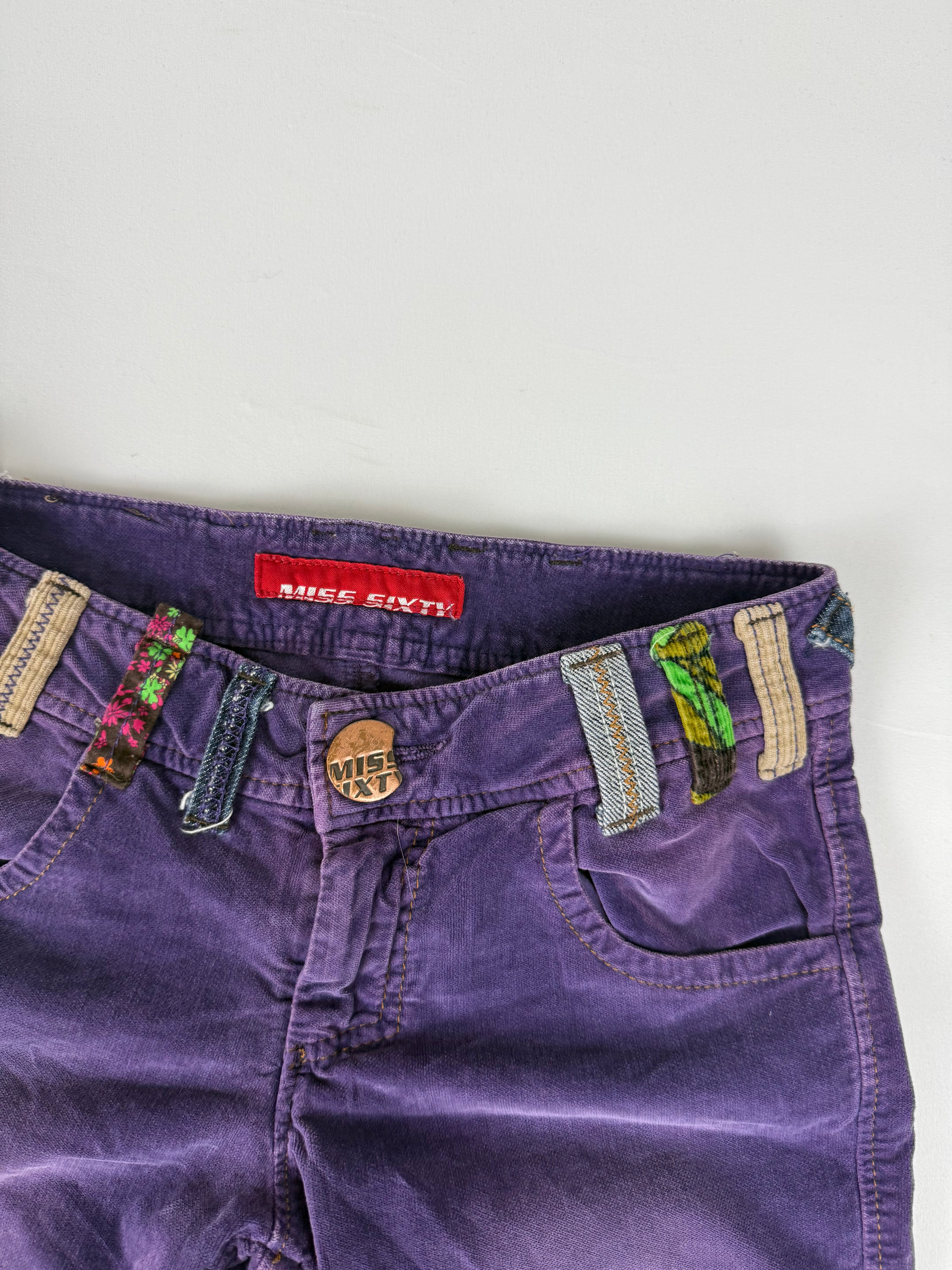 Purple cotton low rise mid short (XS)