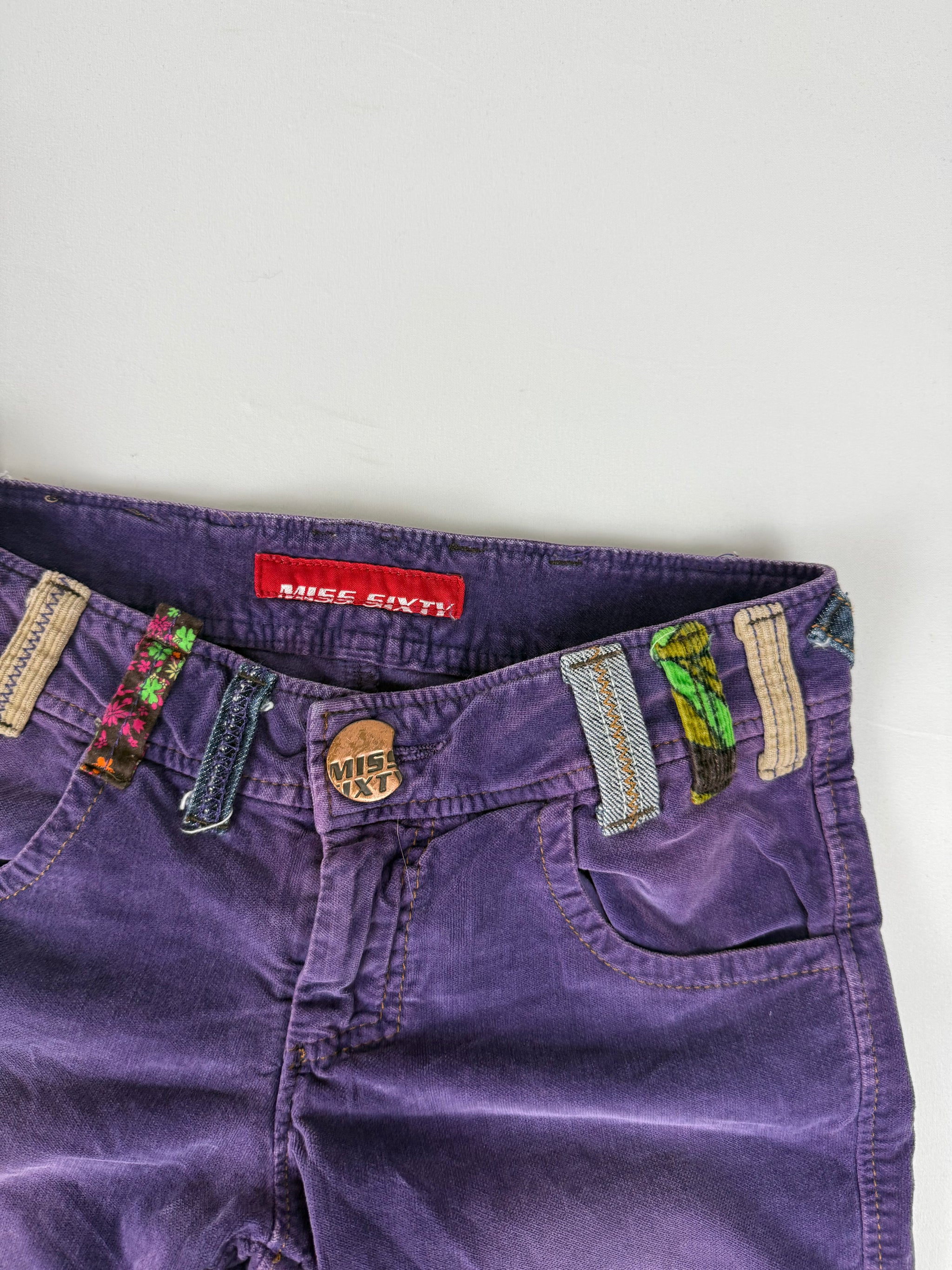 Purple cotton low rise mid short (XS)