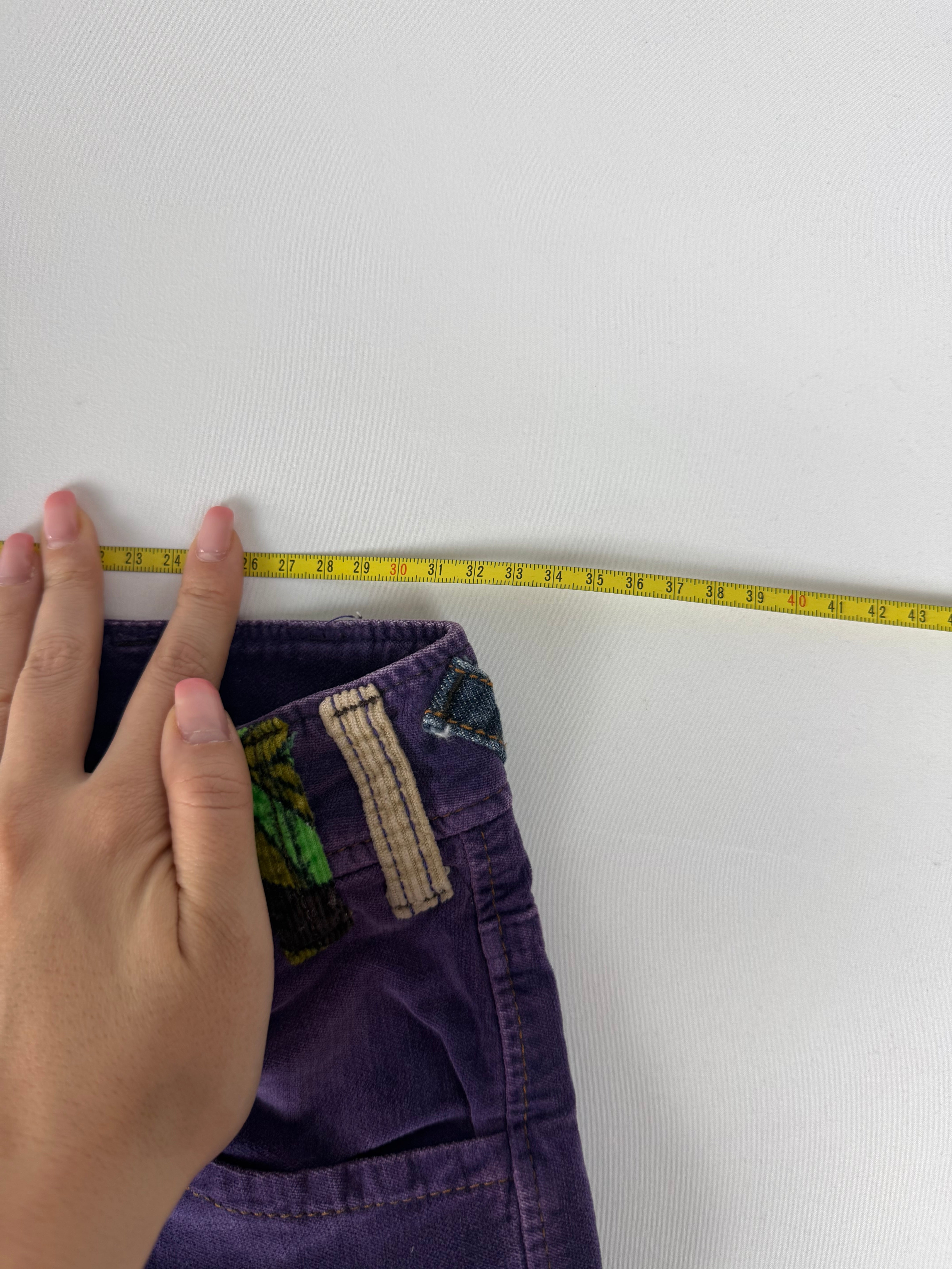 Purple cotton low rise mid short (XS)