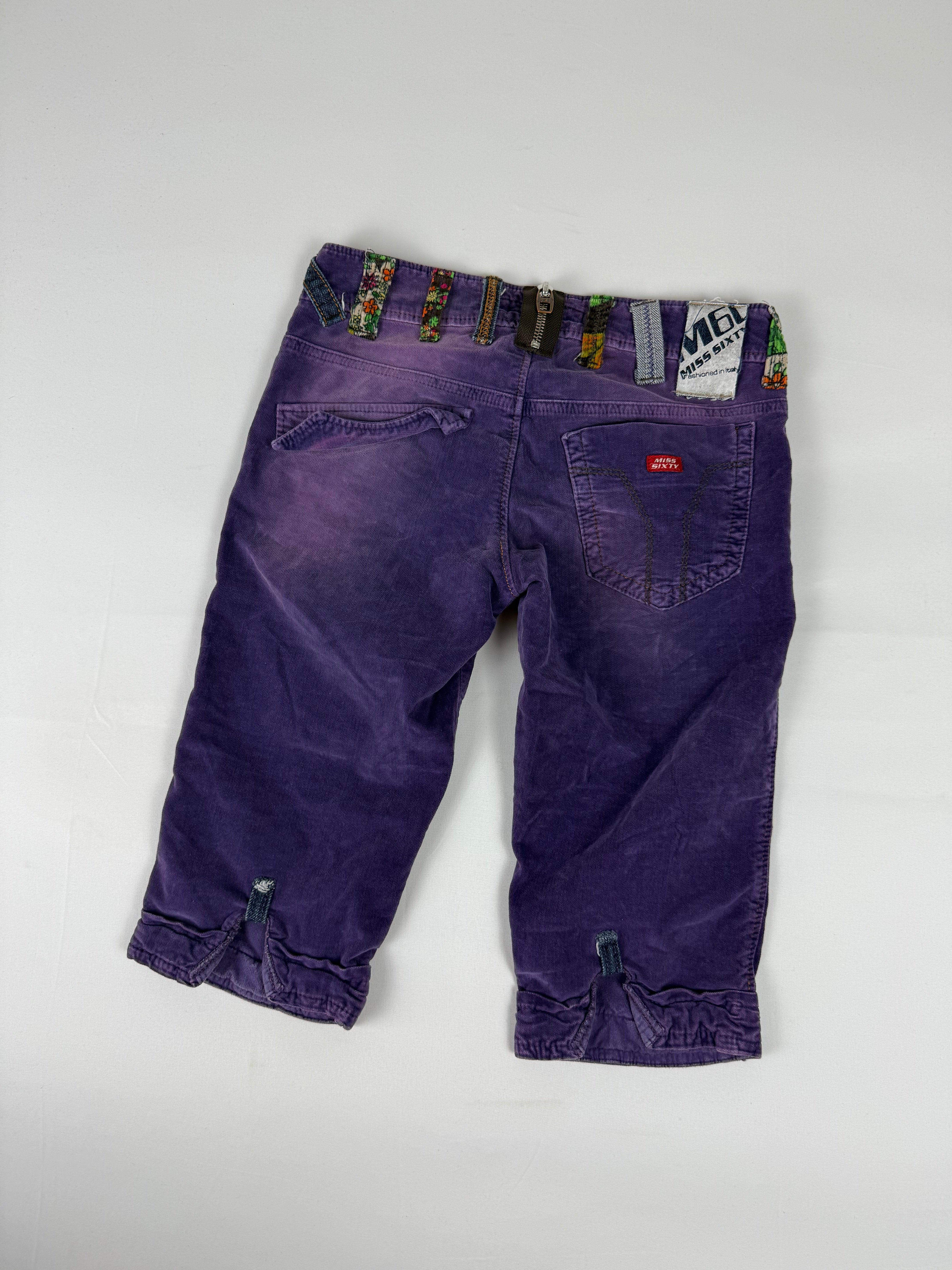 Purple cotton low rise mid short (XS)