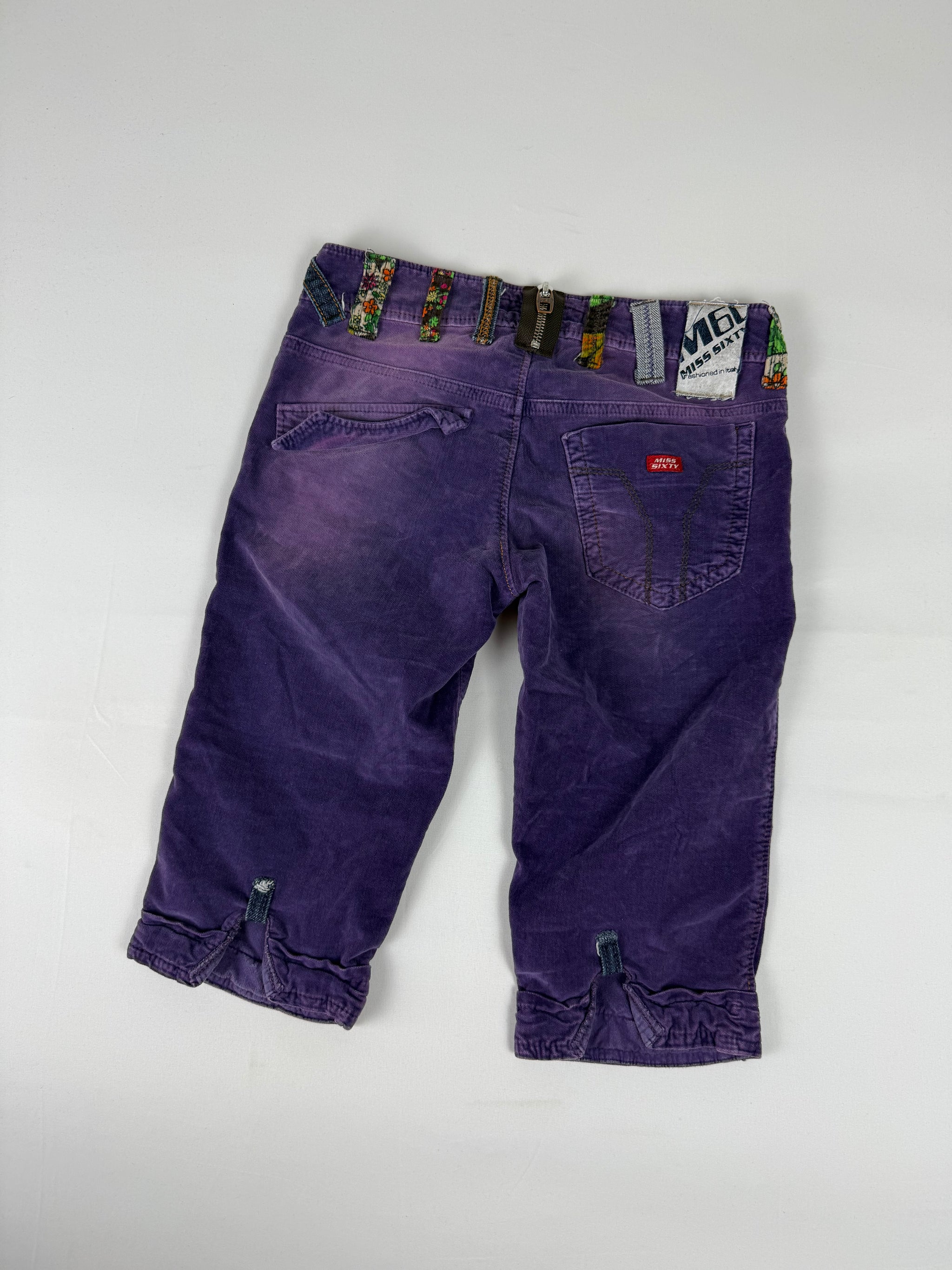 Purple cotton low rise mid short (XS)