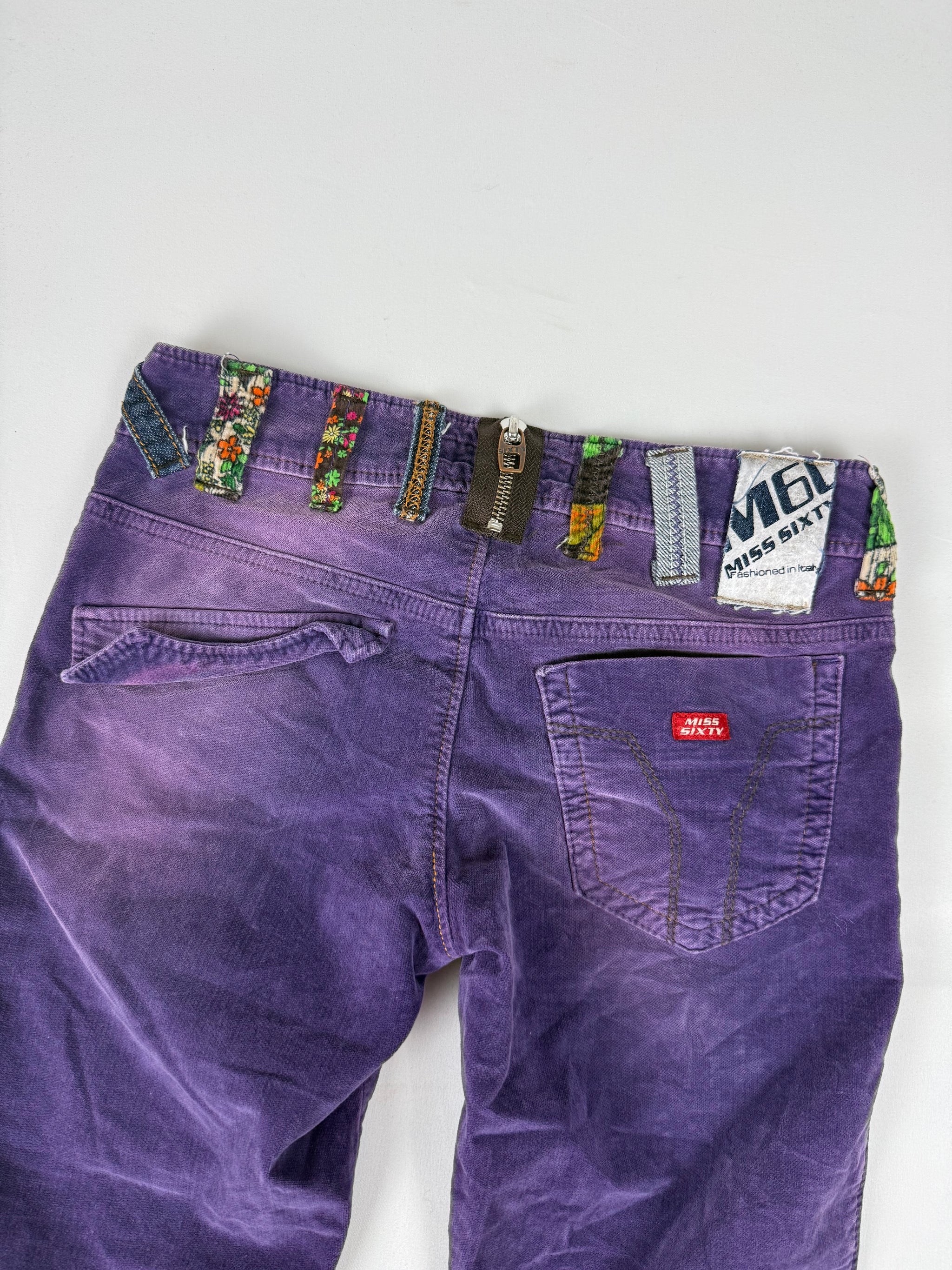 Purple cotton low rise mid short (XS)