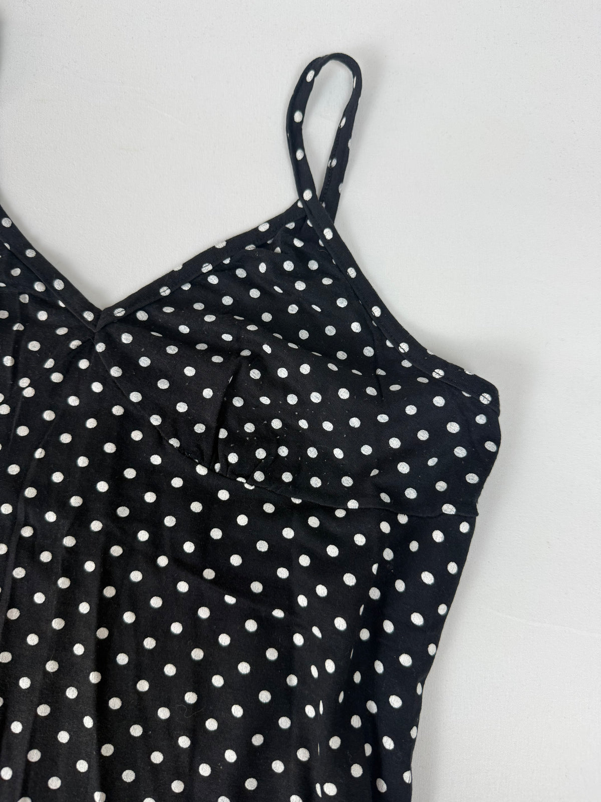 Black polka dots mini dress (S)