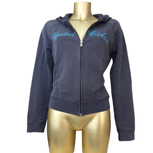 Navy 100% cotton logo zip up hoodie (L)
