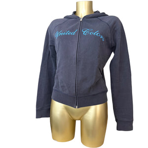 Navy 100% cotton logo zip up hoodie (L)