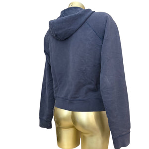 Navy 100% cotton logo zip up hoodie (L)
