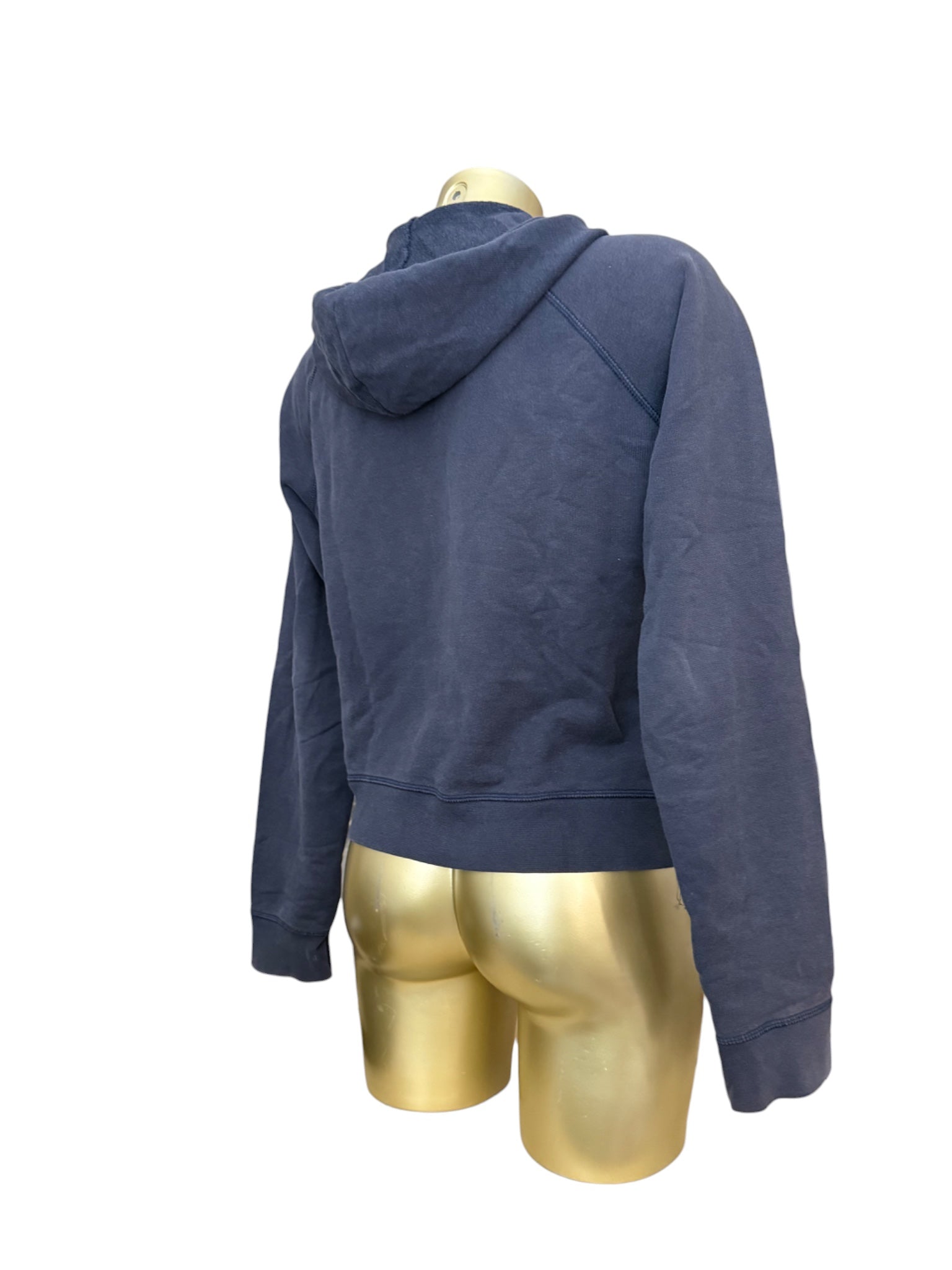 Navy 100% cotton logo zip up hoodie (L)