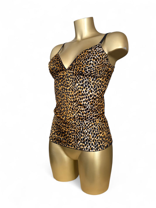 Panther print lycra logo cami top (S)