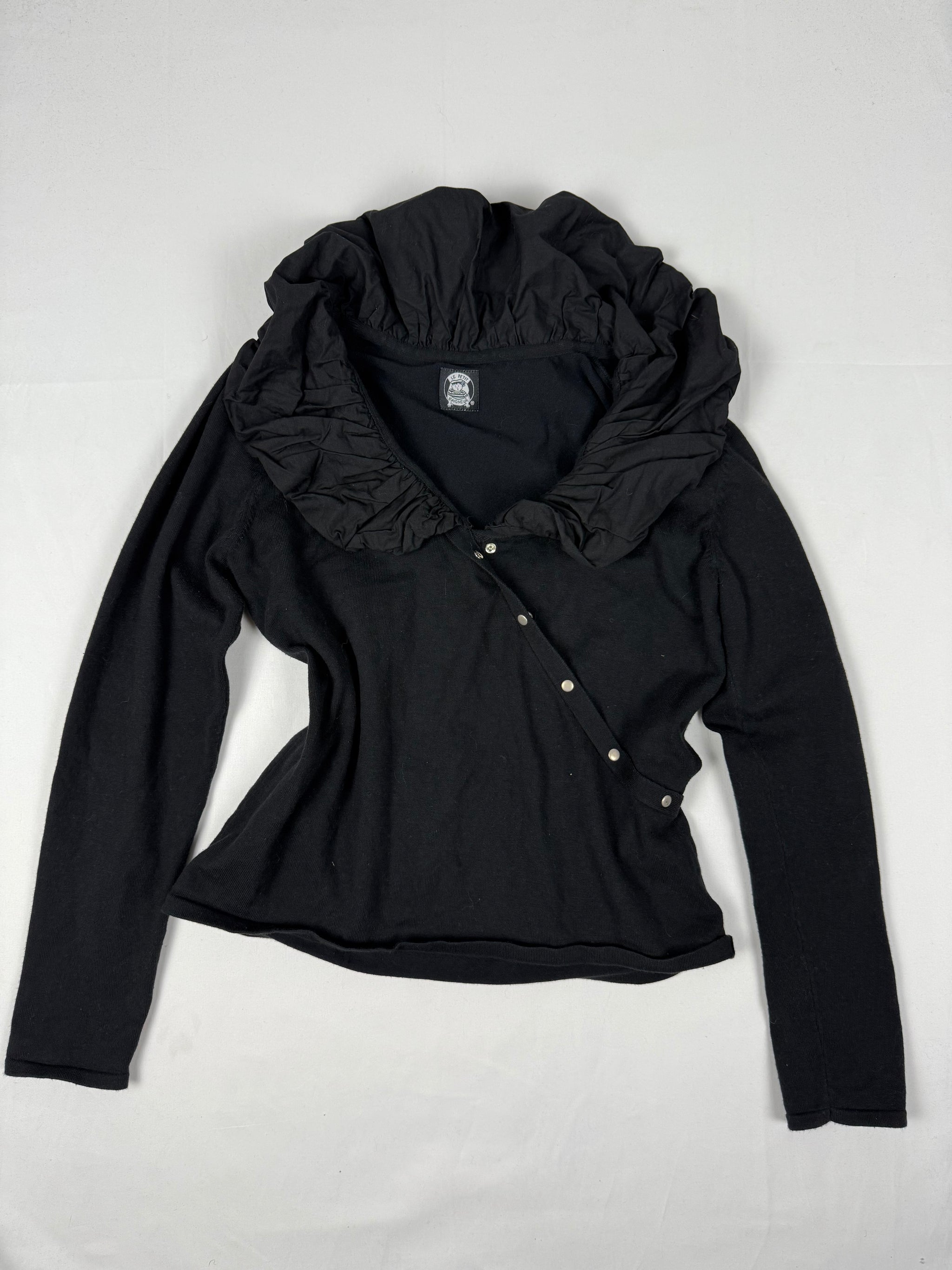 Black buttons up jumper (L)