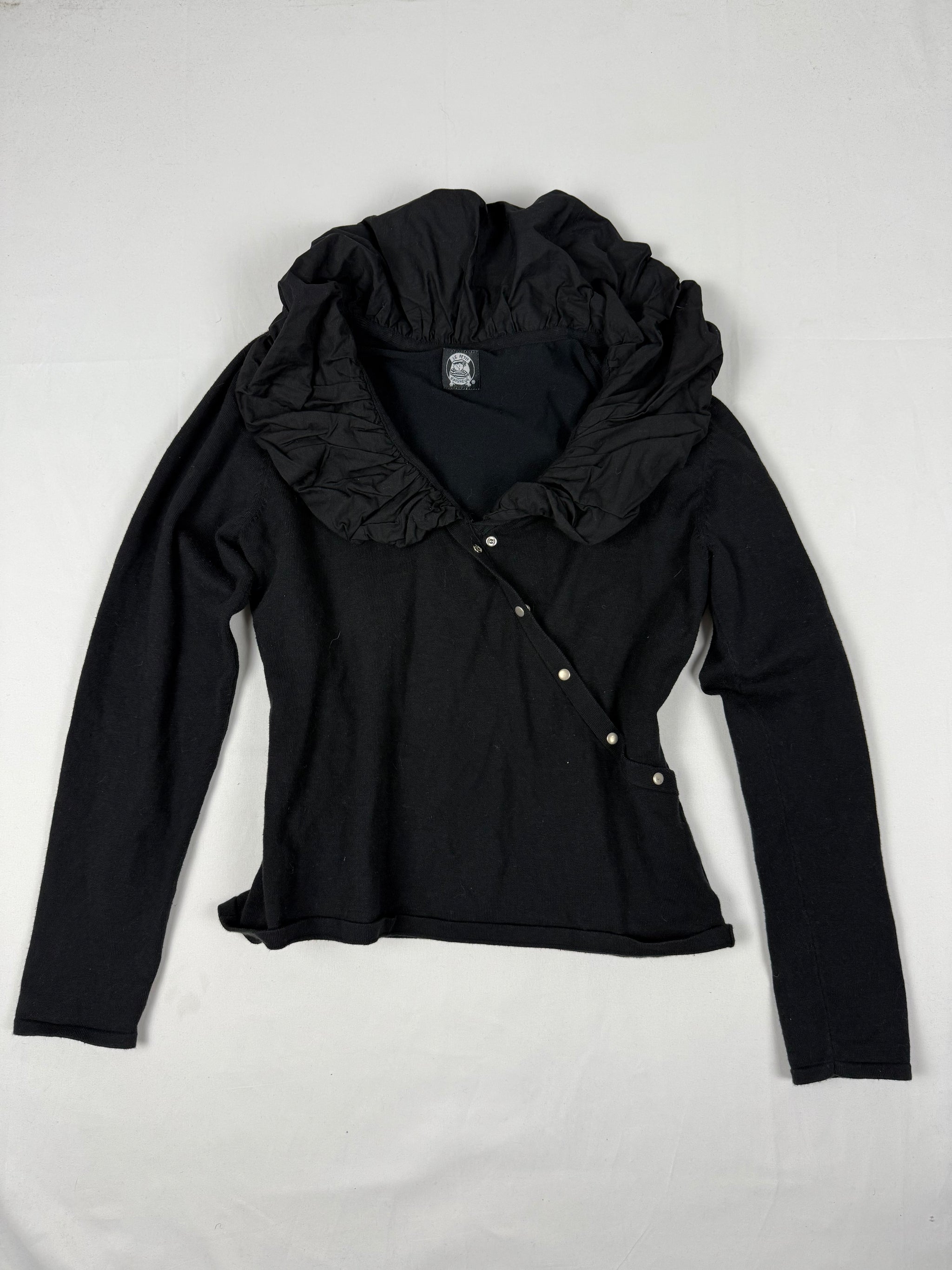 Black buttons up jumper (L)