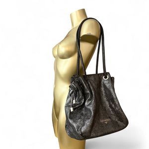 Black metallic shoulder bag