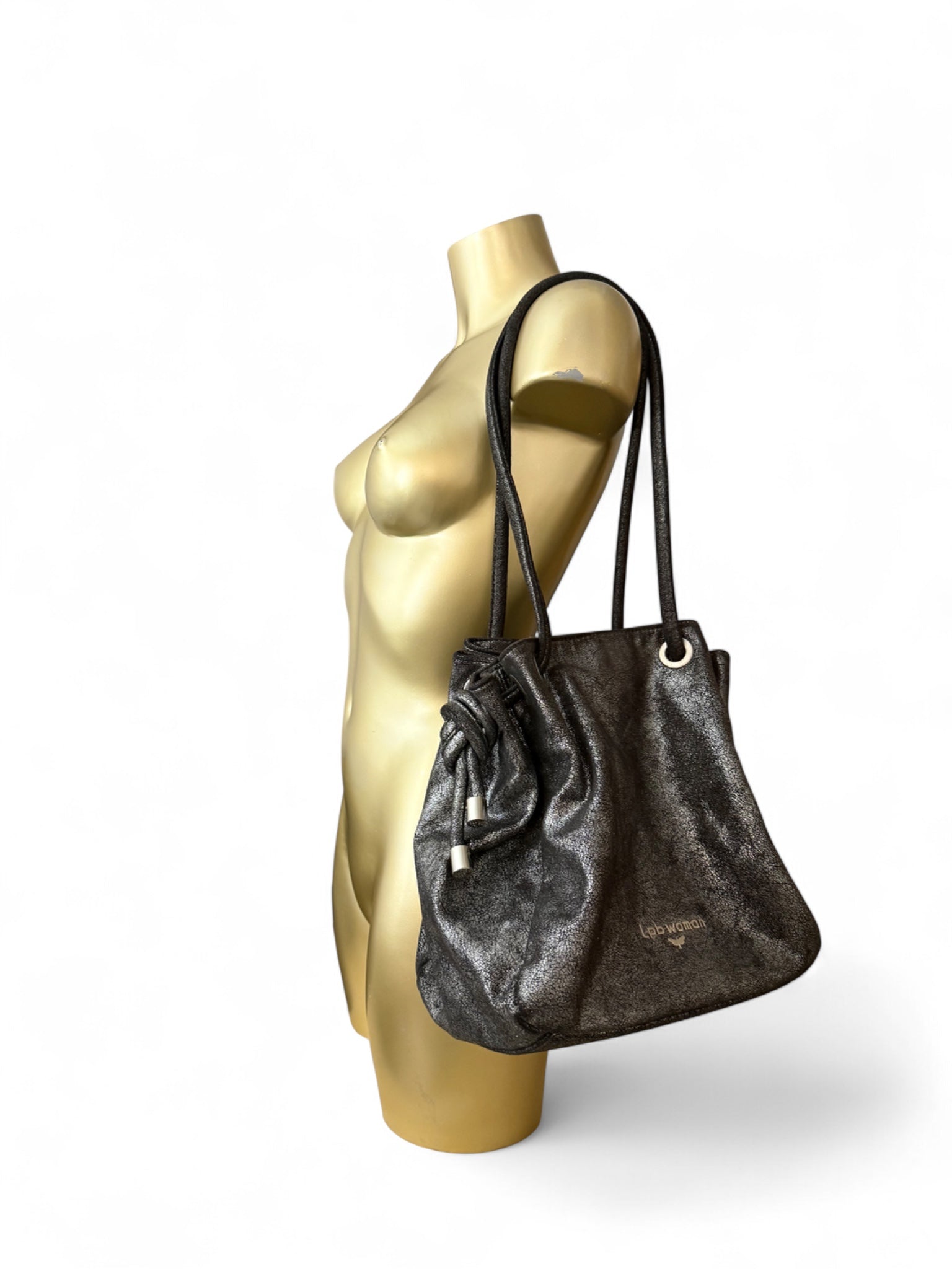 Black metallic shoulder bag