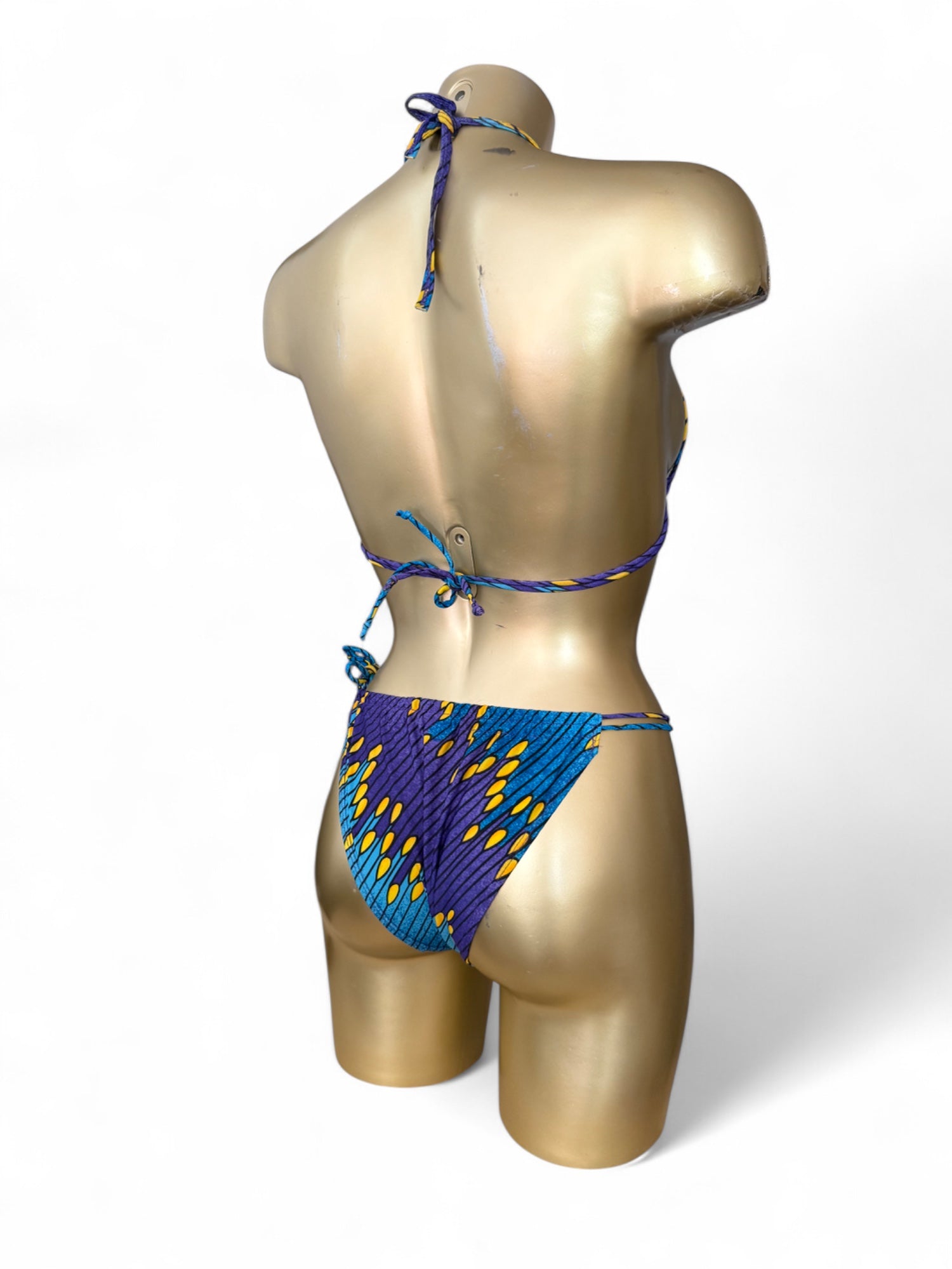 Blue graphic ajustable bikini set (M)