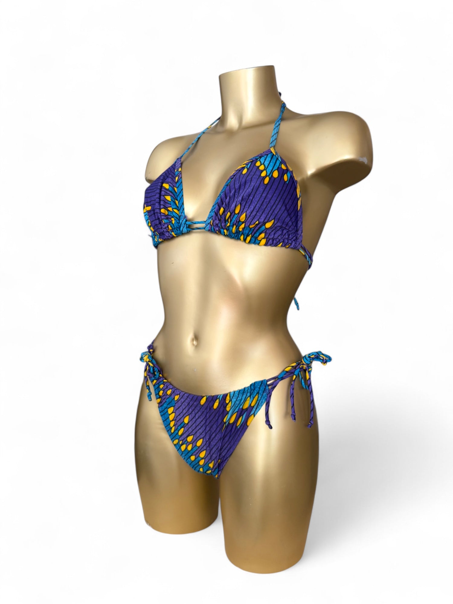 Blue graphic ajustable bikini set (M)