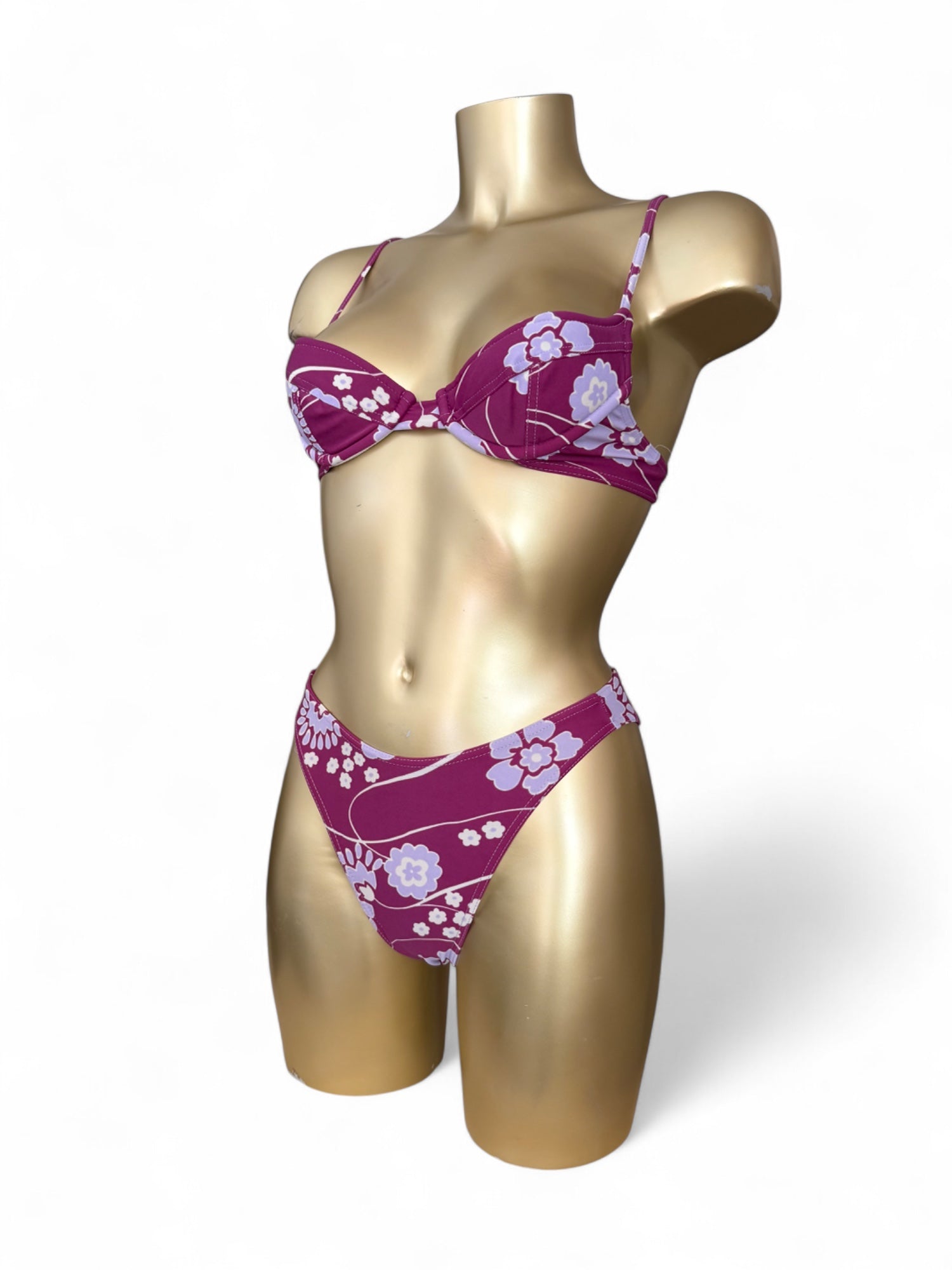 Purple floral bikini set (S)
