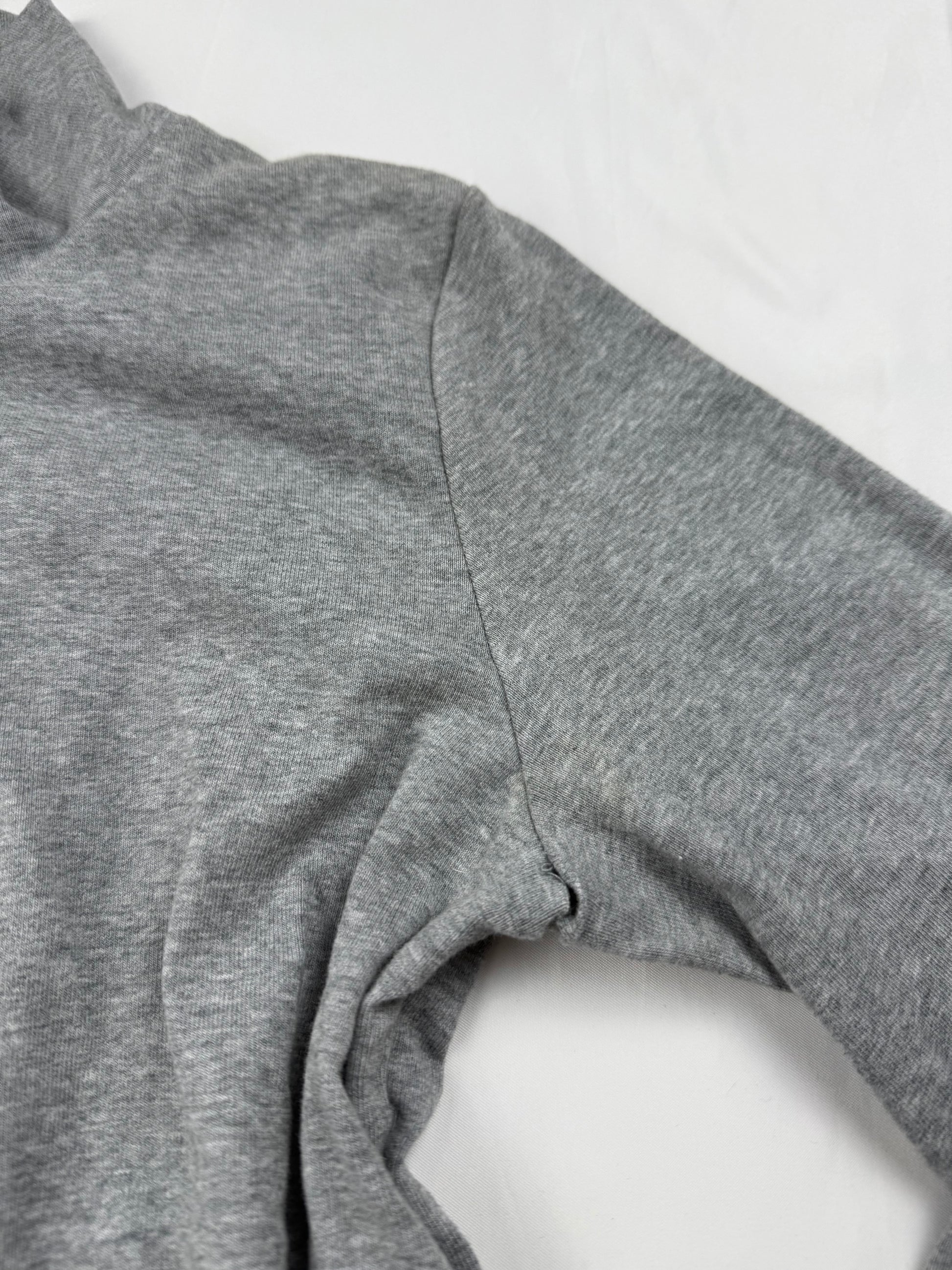 Grey cropped tight fit cotton zip up sweatshirt (S)