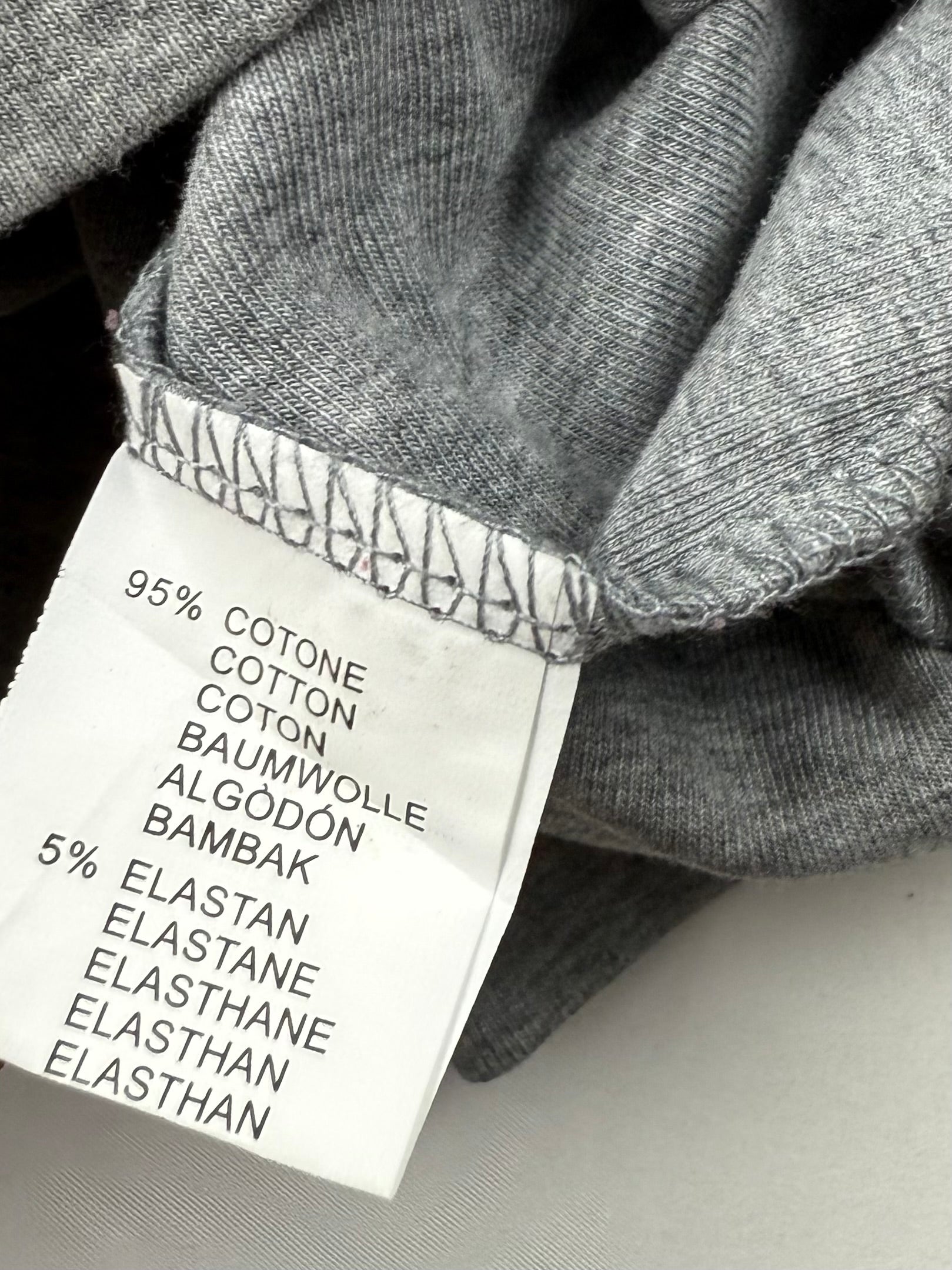 Grey cropped tight fit cotton zip up sweatshirt (S)