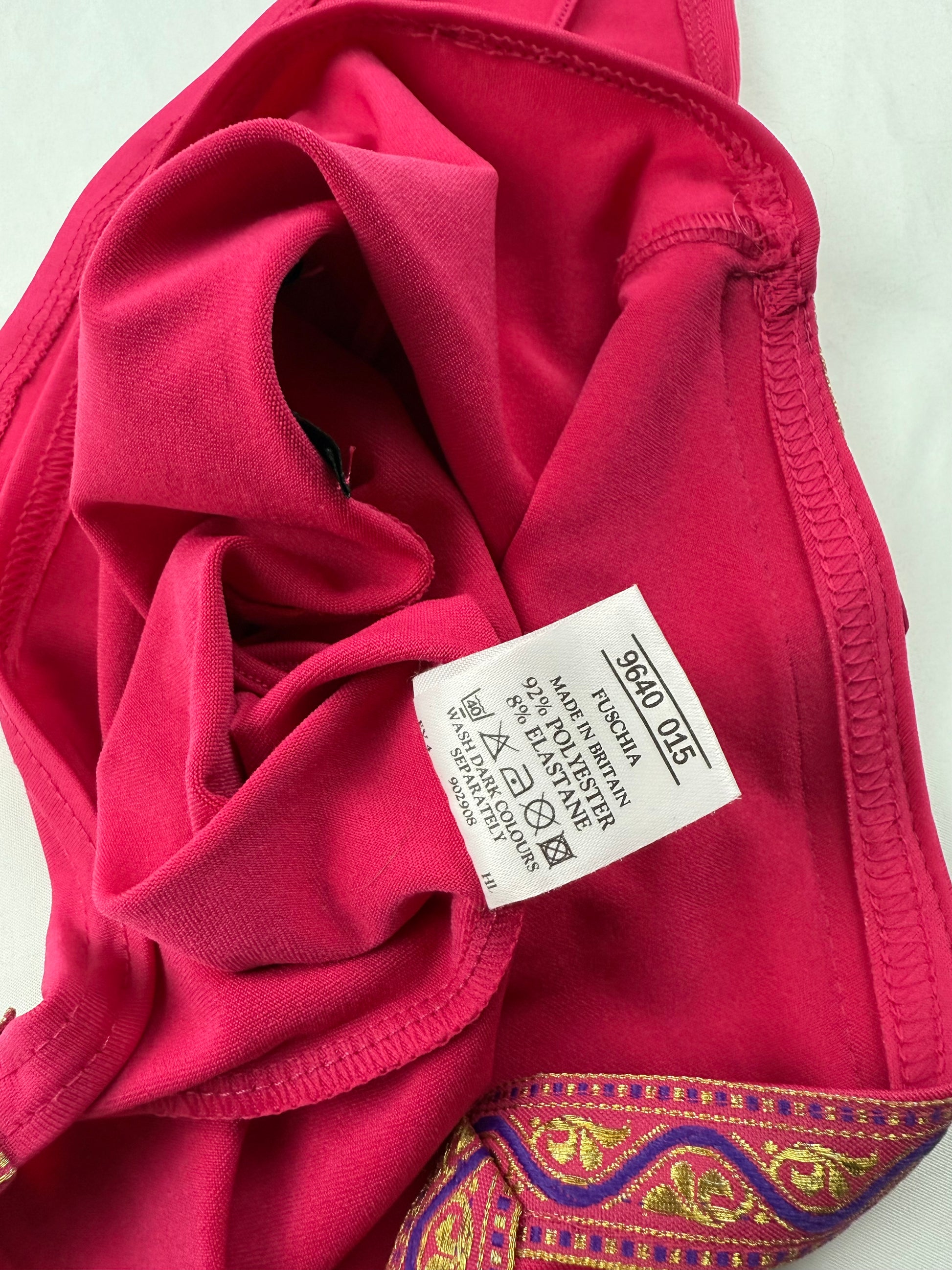 Pink plunge neck asymmetric cami top (S)