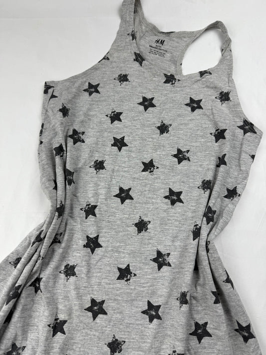 Grey stars print cotton mini dress (XS)