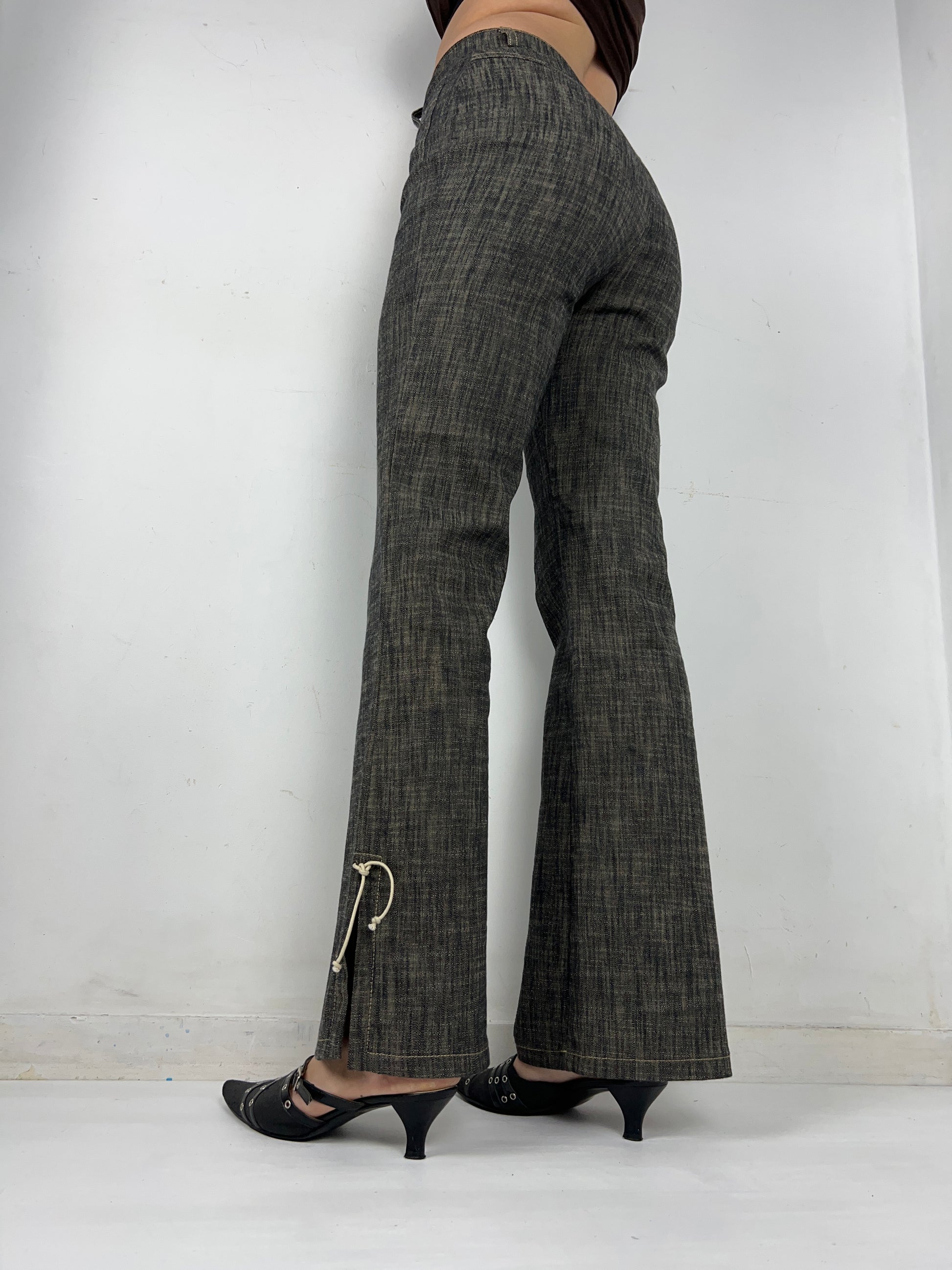 Brown denim blazer office siren jacket + pants set (S/M)