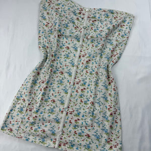 White floral cotton bustier top (XS/S)