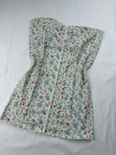 White floral cotton bustier top (XS/S)