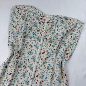 White floral cotton bustier top (XS/S)