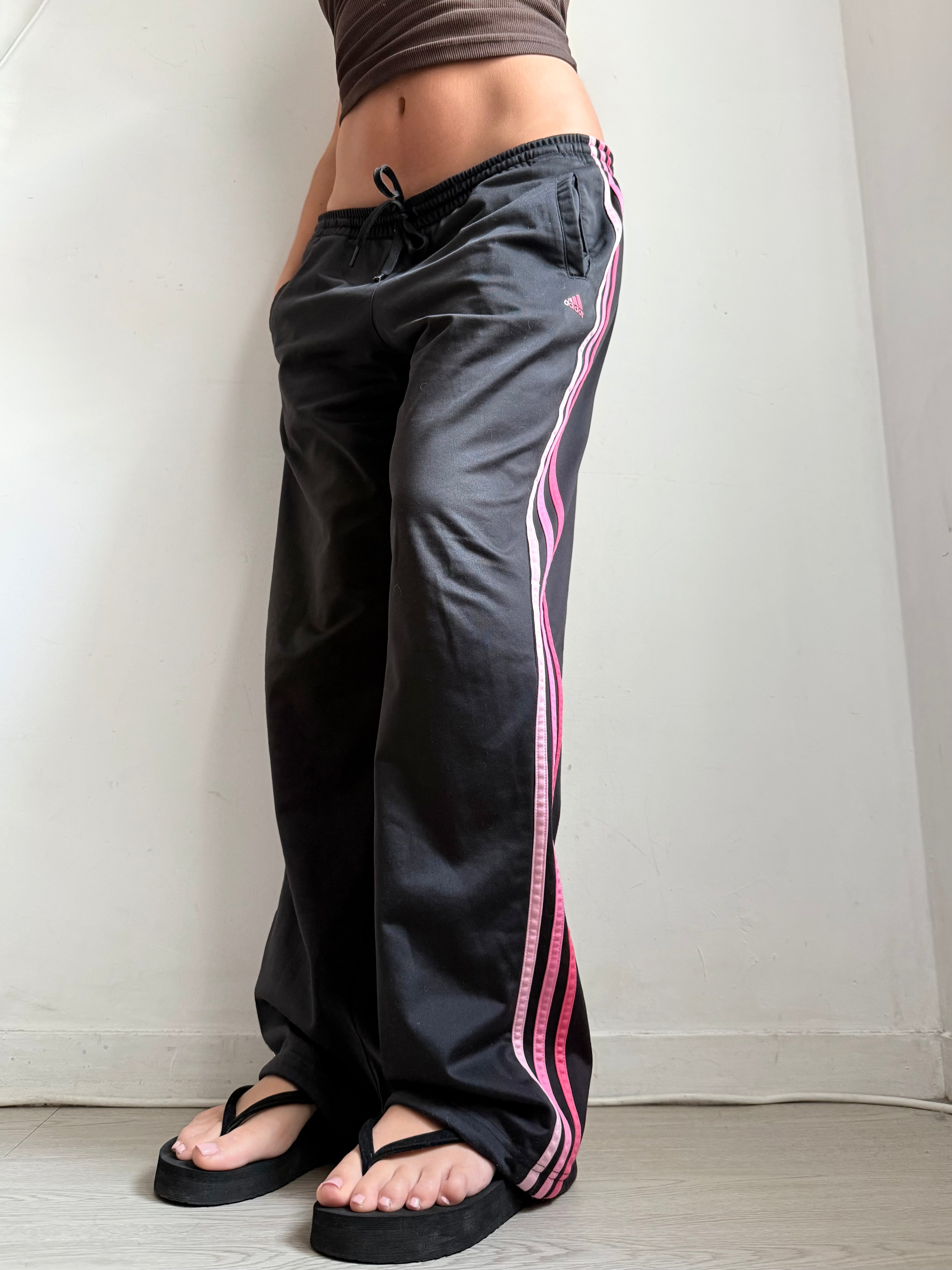 Pantalon droit taille basse en jean noir (XS)