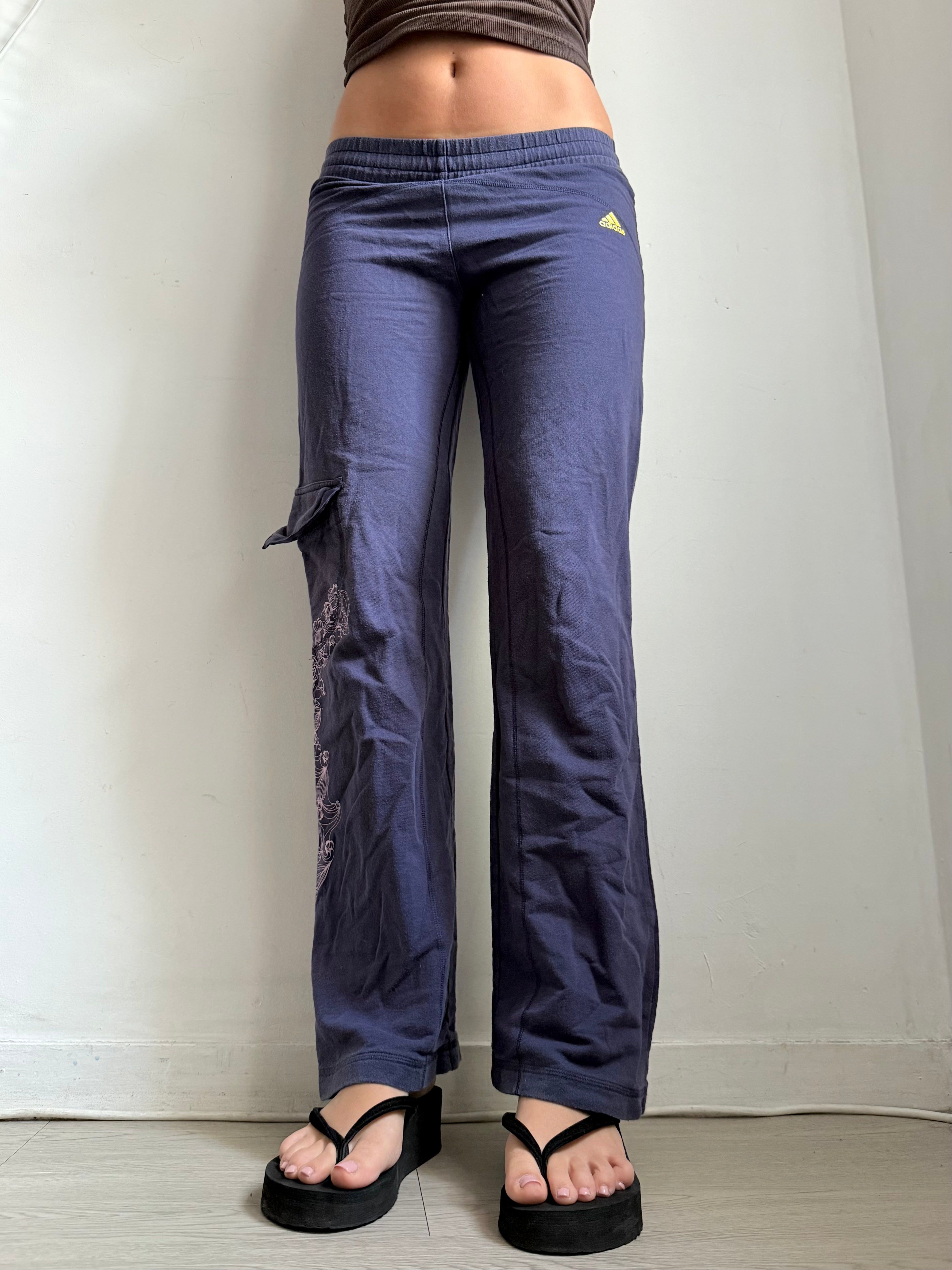 Purple cotton baggy pants (S)