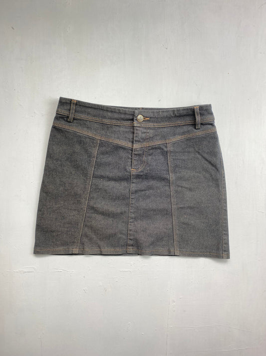 Blue denim low rise mini skirt (S/M)