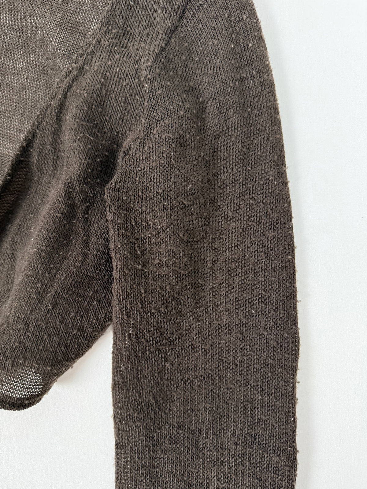 Brown tie up long sleeves bolero top (S)
